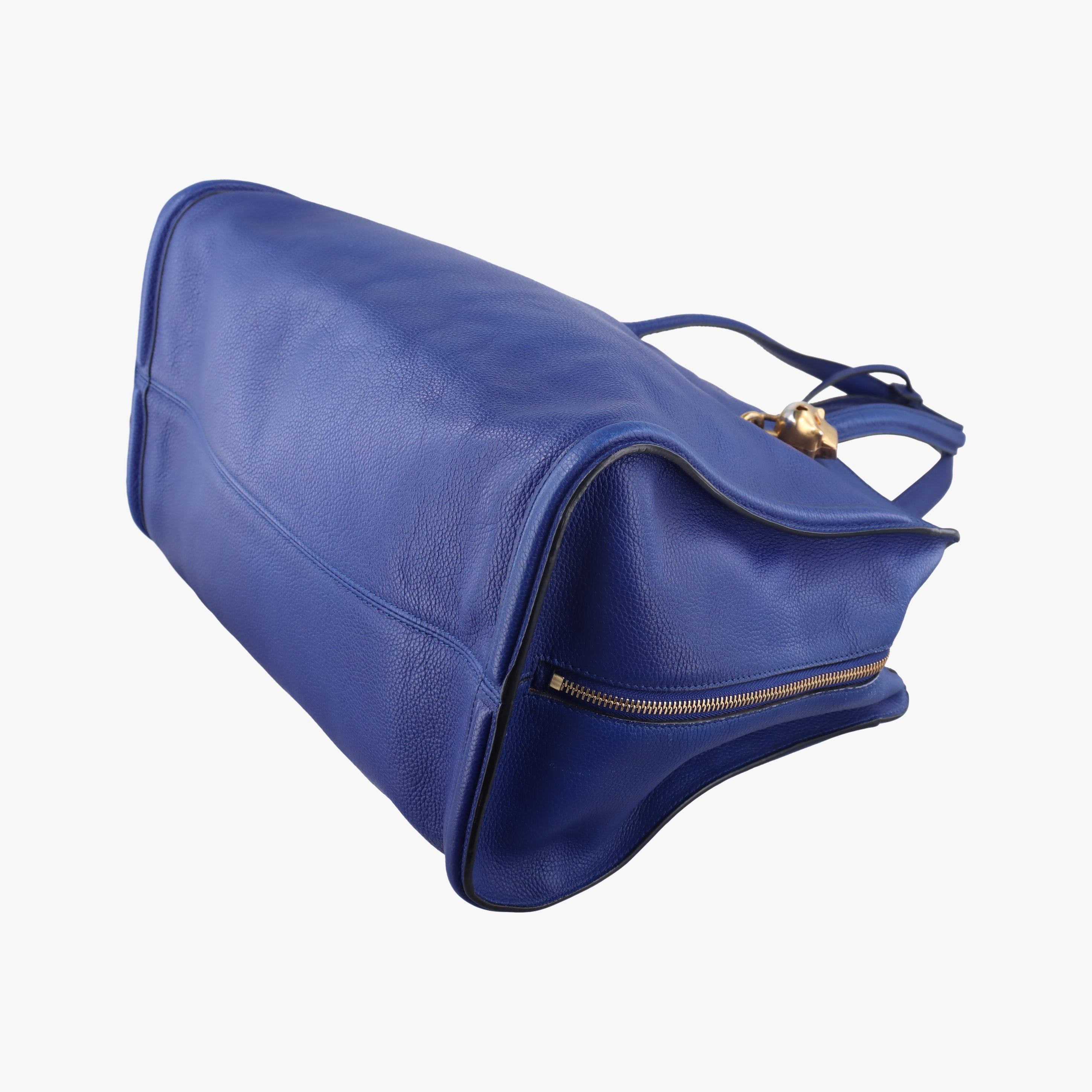 Pre-owned Alexander McQueen Skull Padlock Medium Blue Leather  shoulderbag | stylenewstar