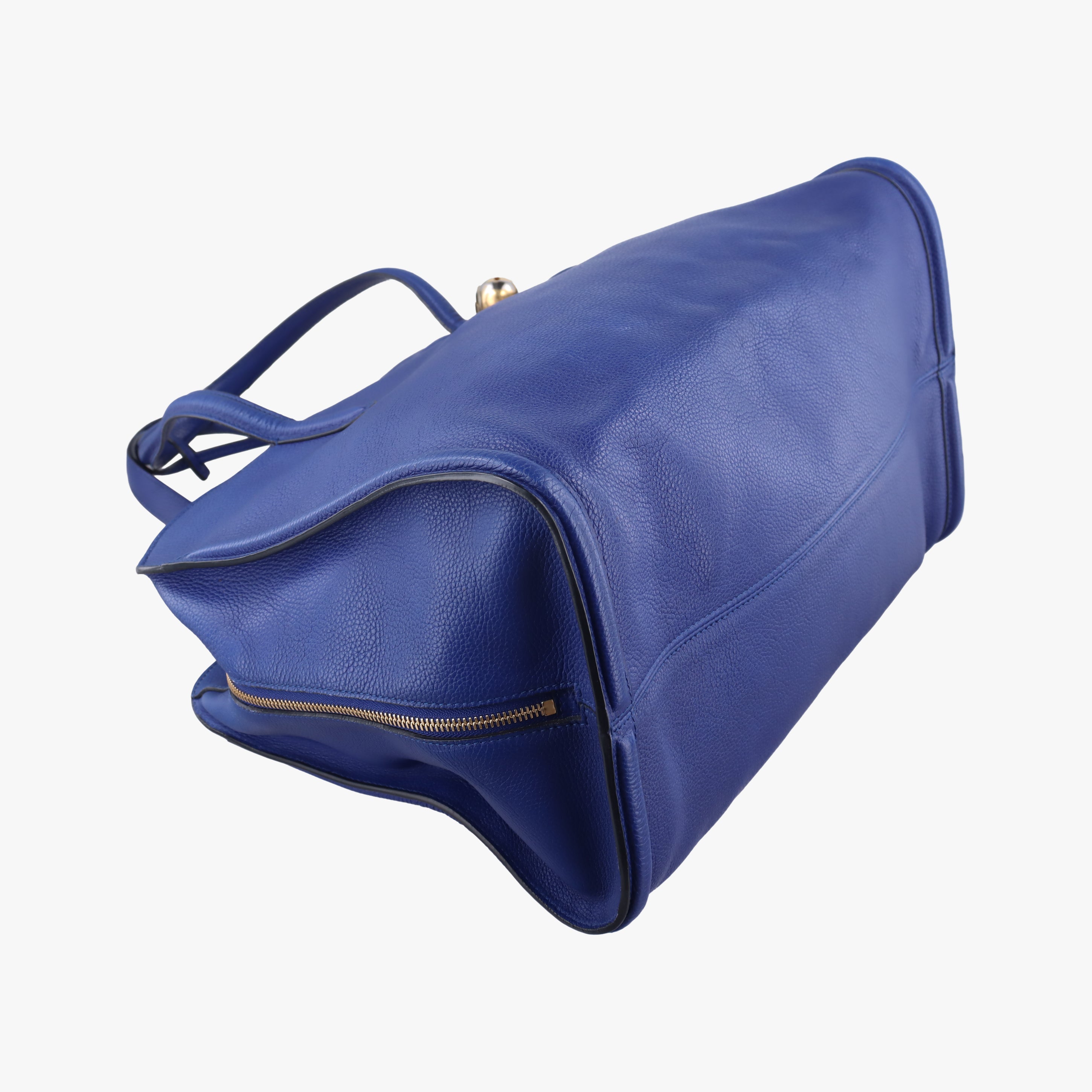 Pre-owned Alexander McQueen Skull Padlock Medium Blue Leather  shoulderbag | stylenewstar