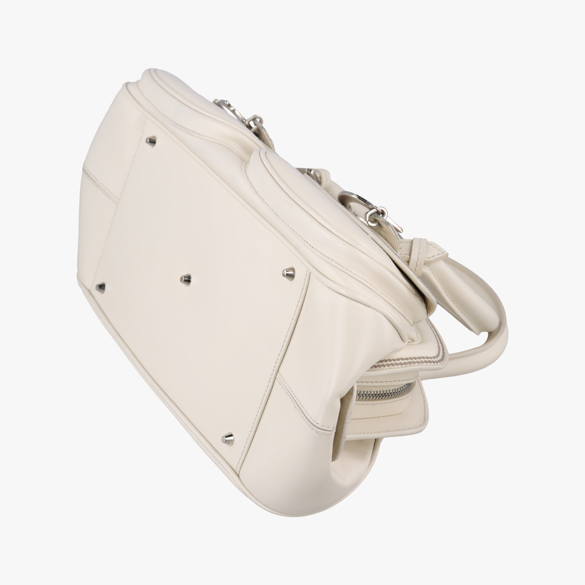 Pre-owned Christian Dior Detective White leather  handbag | stylenewstar