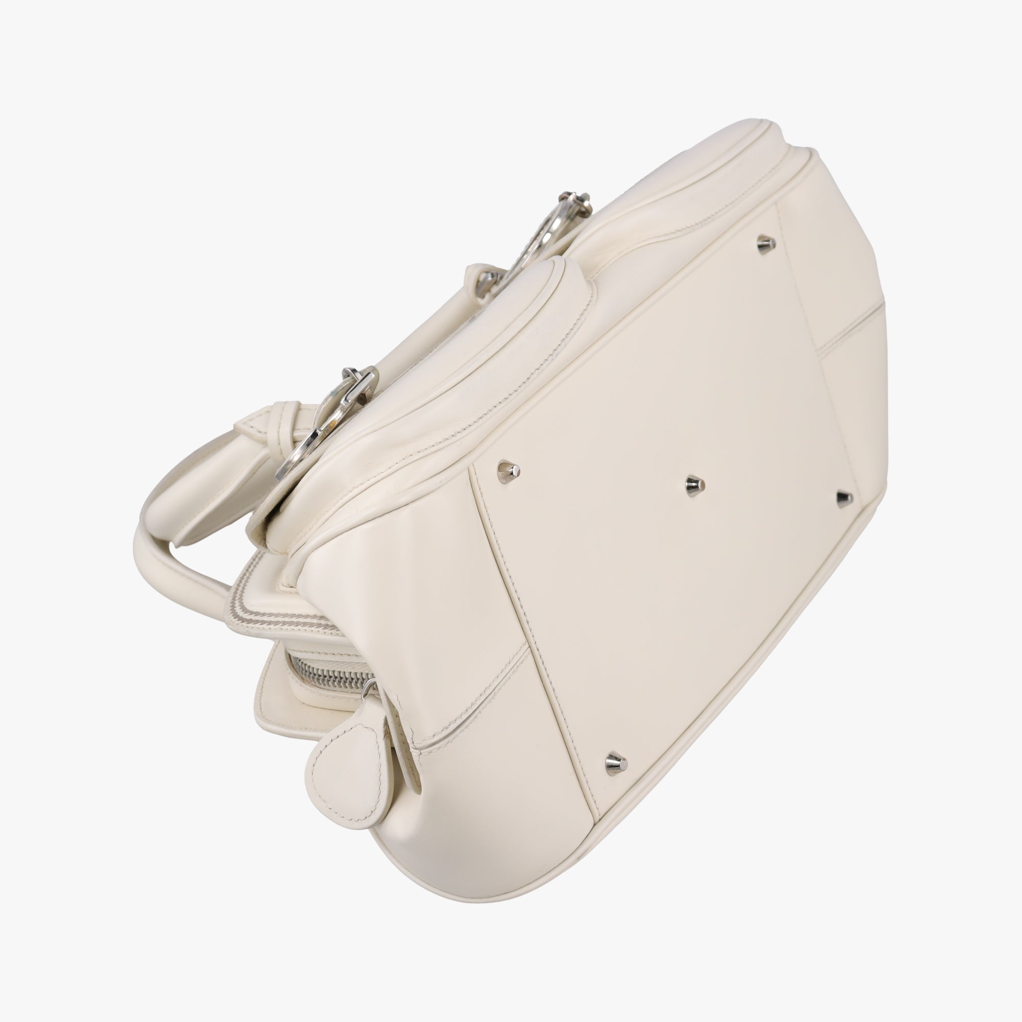 Pre-owned Christian Dior Detective White leather  handbag | stylenewstar