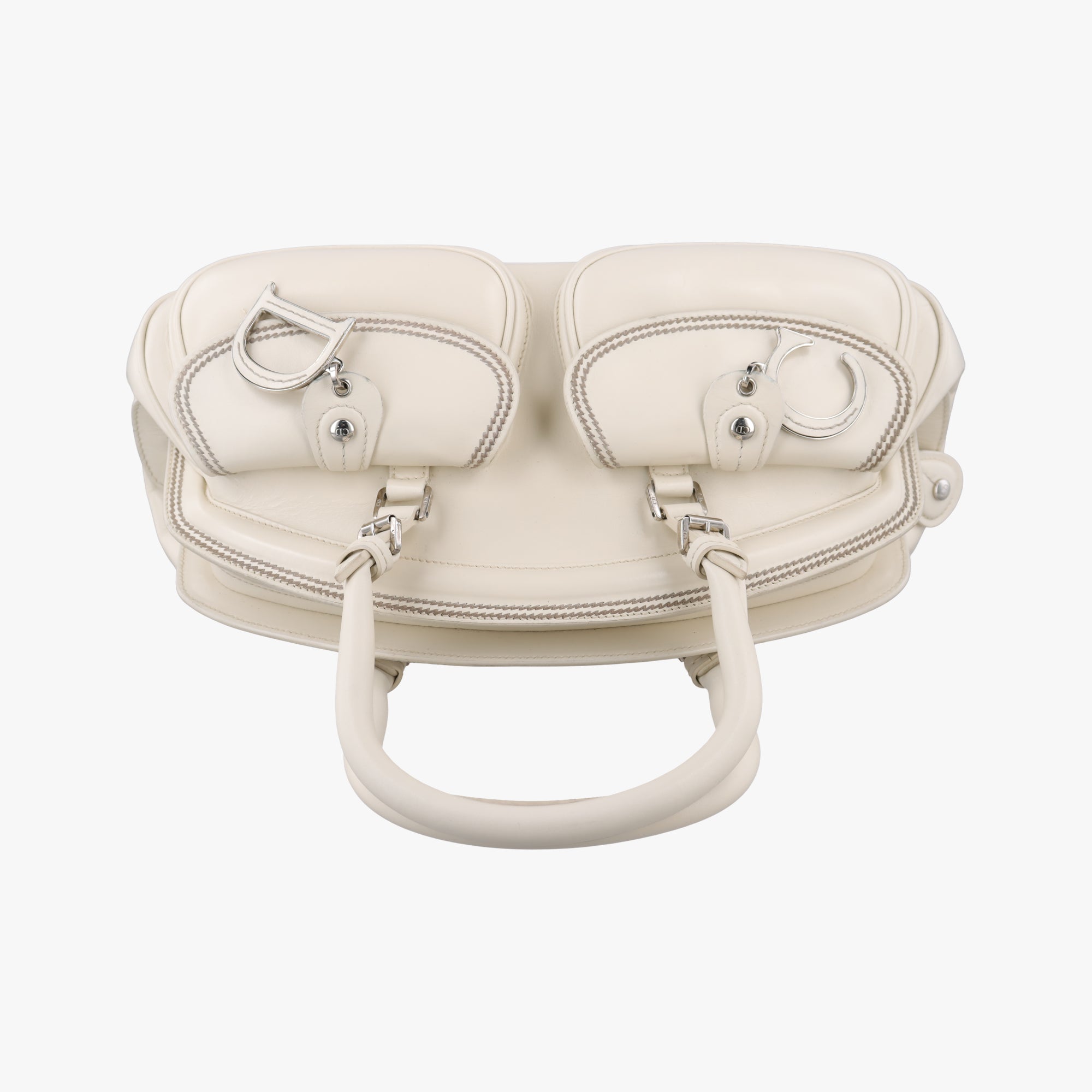 Pre-owned Christian Dior Detective White leather  handbag | stylenewstar