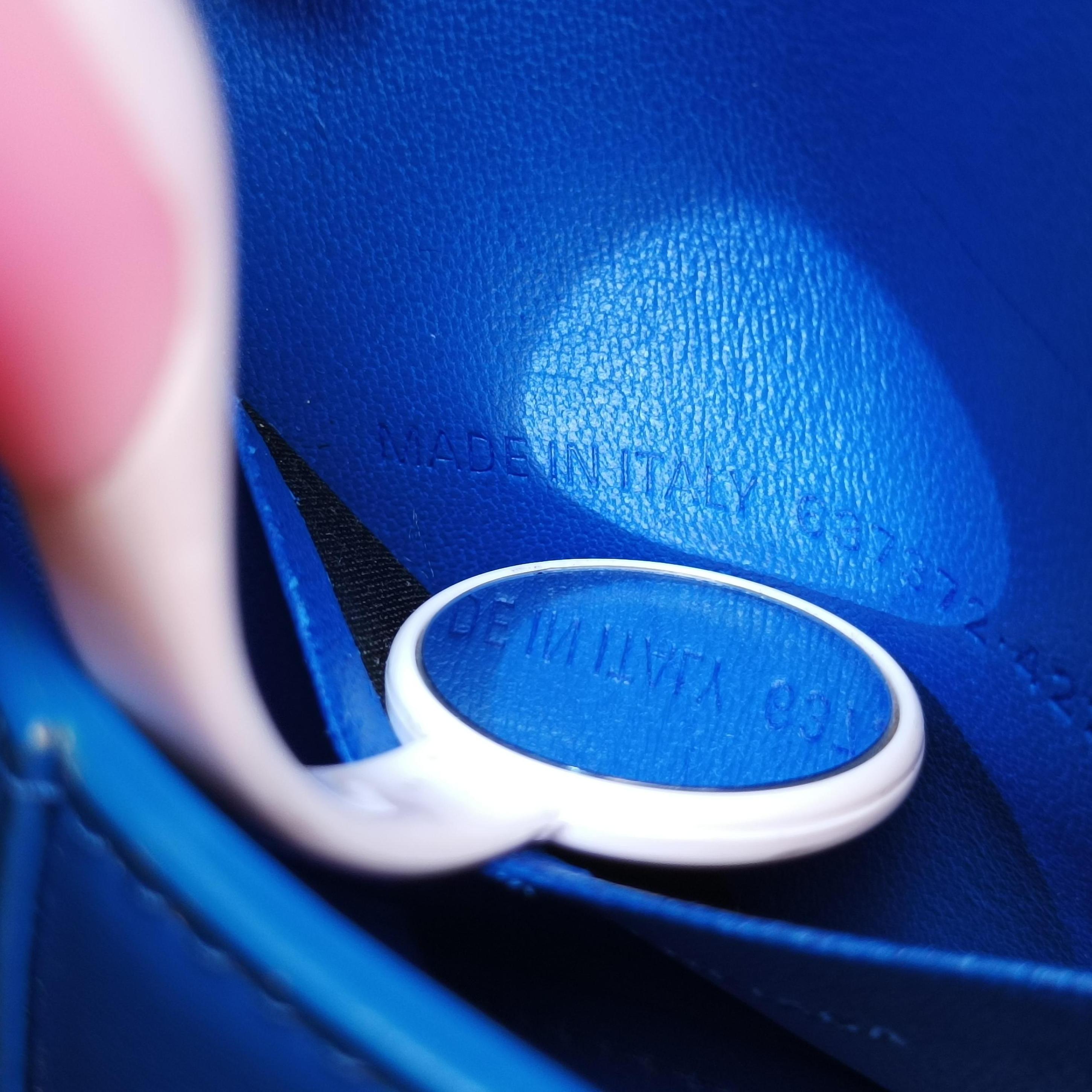 Pre-owned Balenciaga Hourglass Mini Blue leather  shoulderbag | stylenewstar
