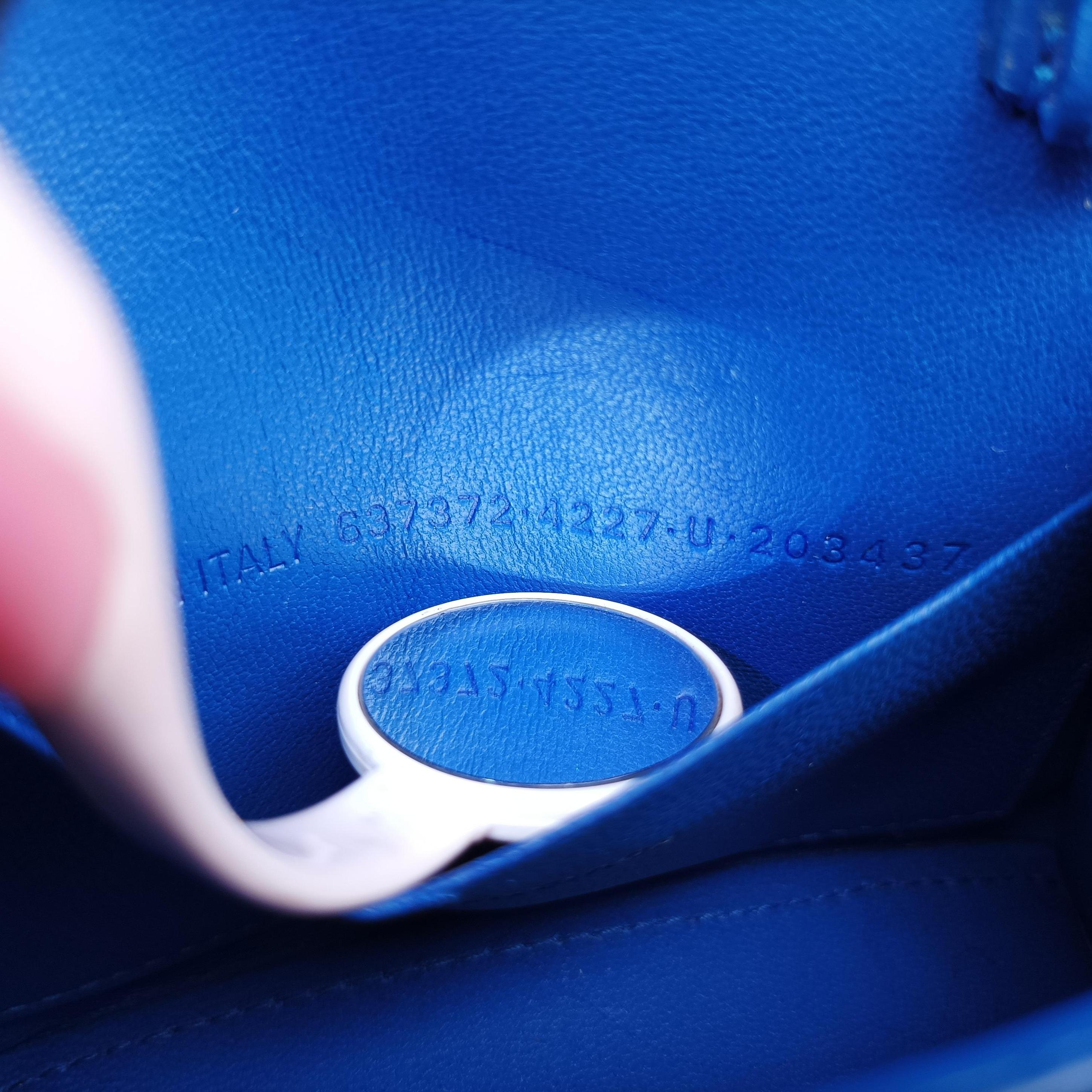 Pre-owned Balenciaga Hourglass Mini Blue leather  shoulderbag | stylenewstar