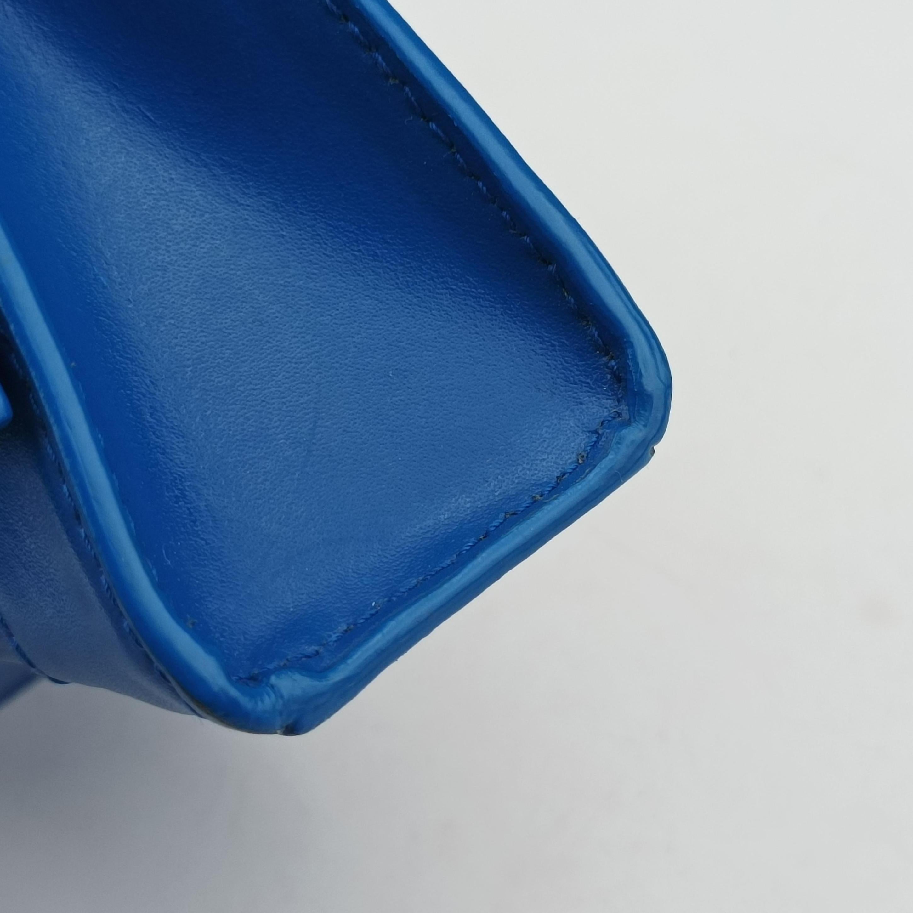 Pre-owned Balenciaga Hourglass Mini Blue leather  shoulderbag | stylenewstar