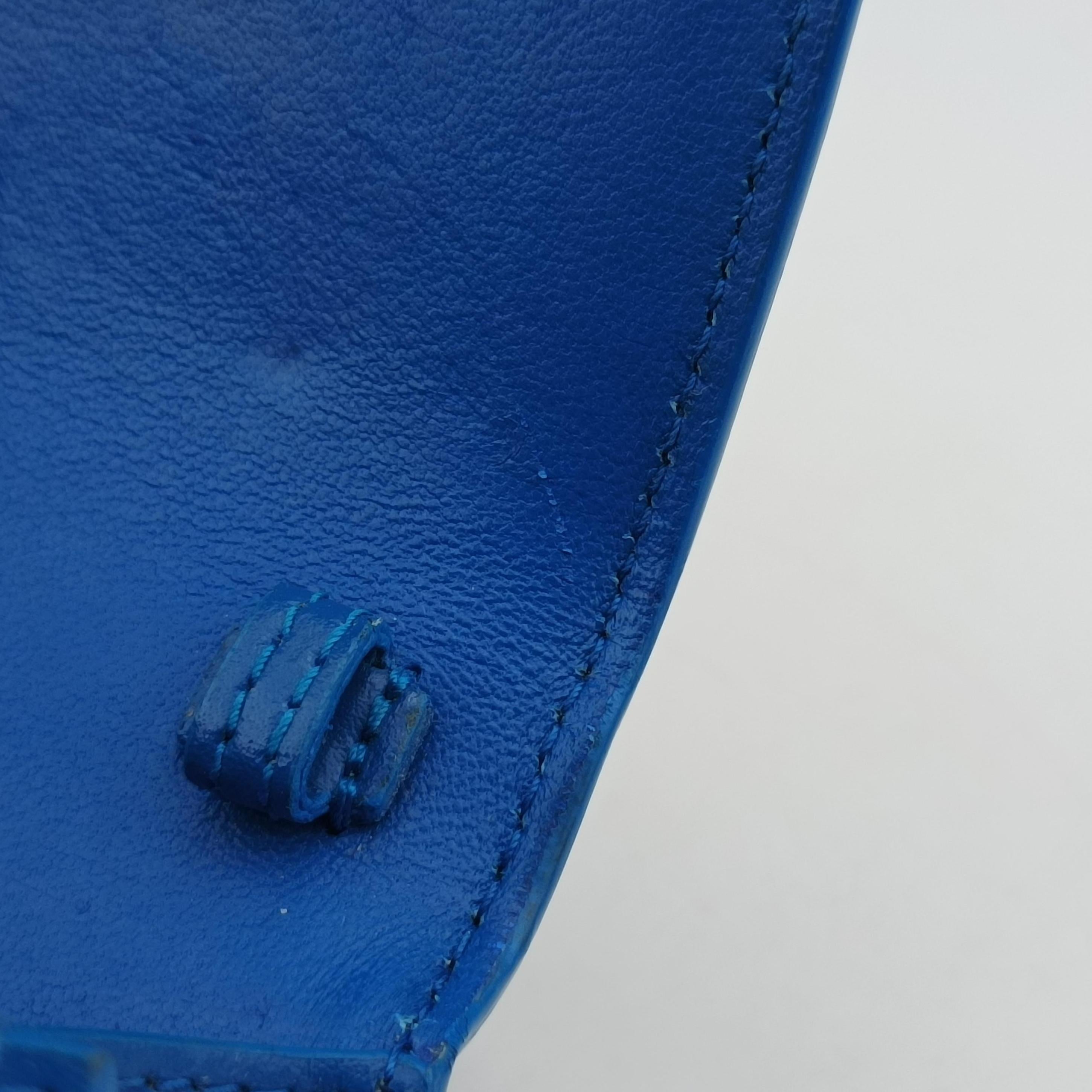 Pre-owned Balenciaga Hourglass Mini Blue leather  shoulderbag | stylenewstar
