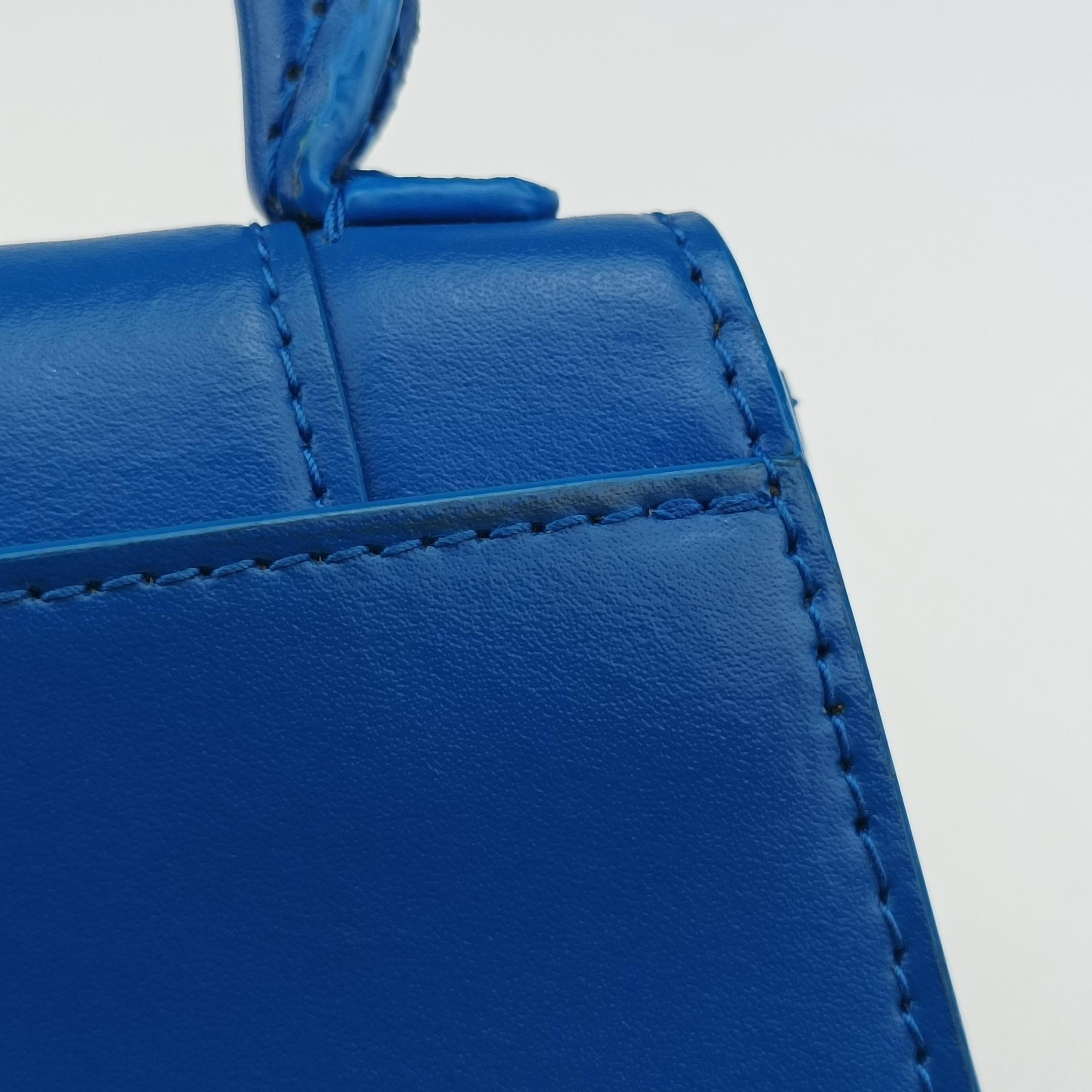 Pre-owned Balenciaga Hourglass Mini Blue leather  shoulderbag | stylenewstar