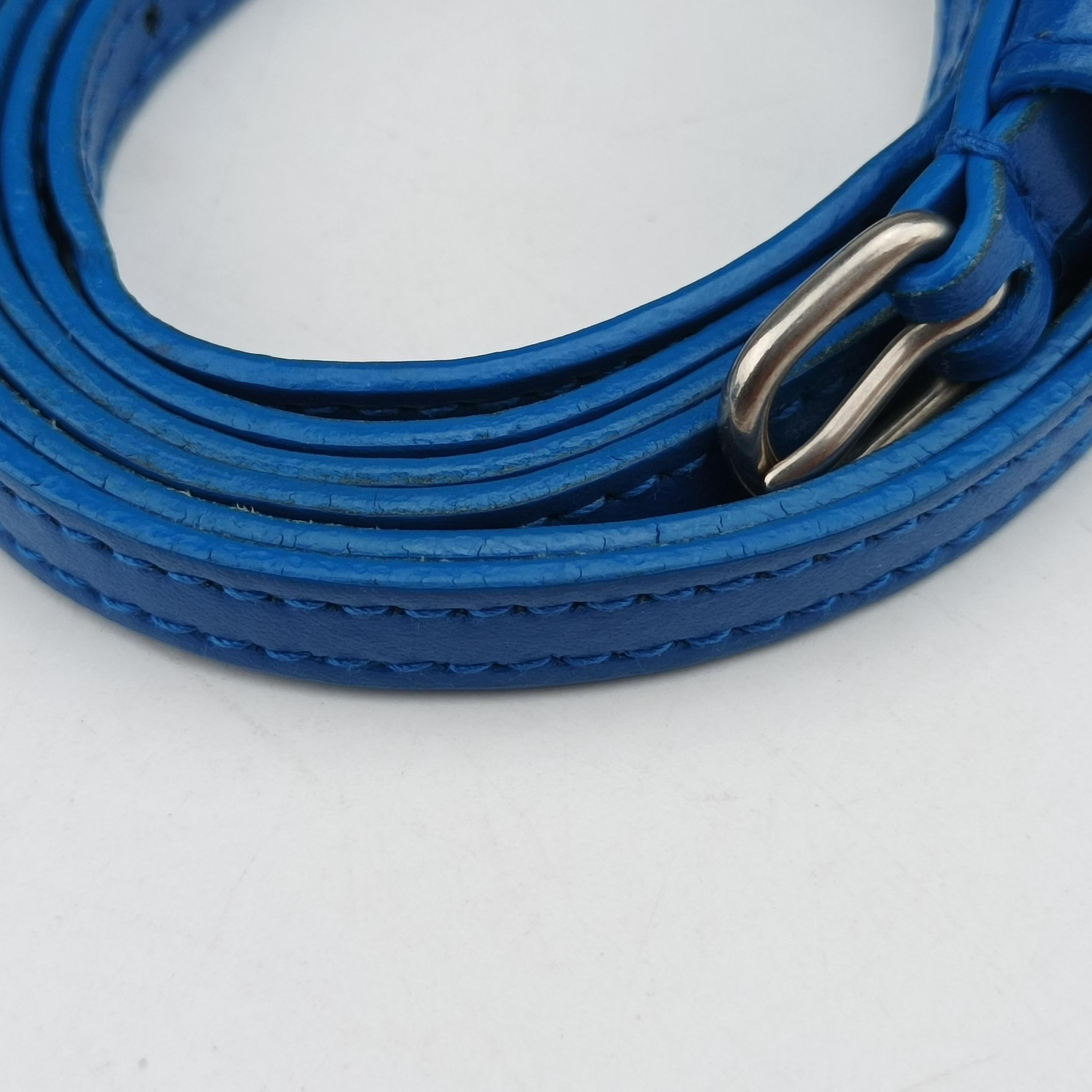 Pre-owned Balenciaga Hourglass Mini Blue leather  shoulderbag | stylenewstar