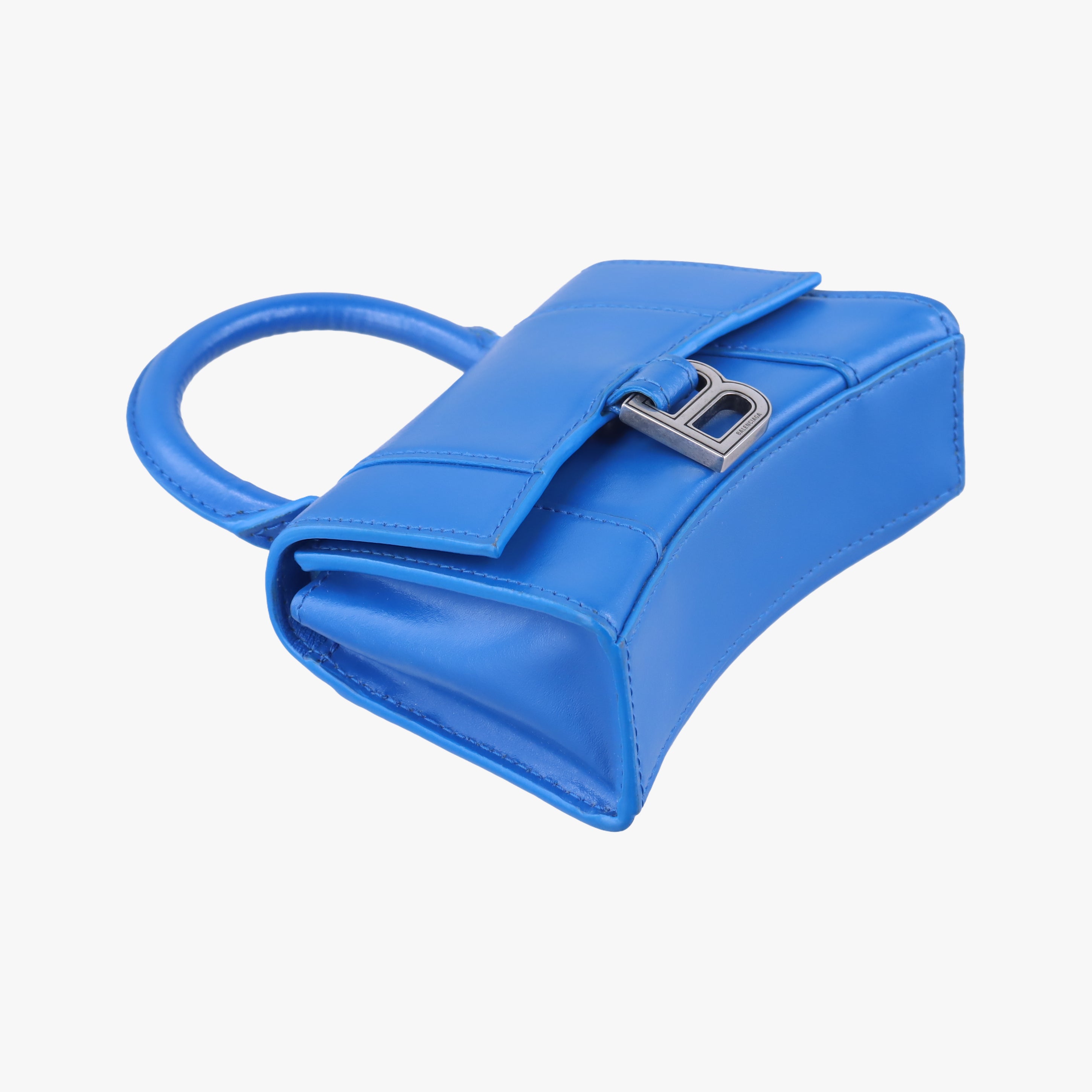 Pre-owned Balenciaga Hourglass Mini Blue leather  shoulderbag | stylenewstar