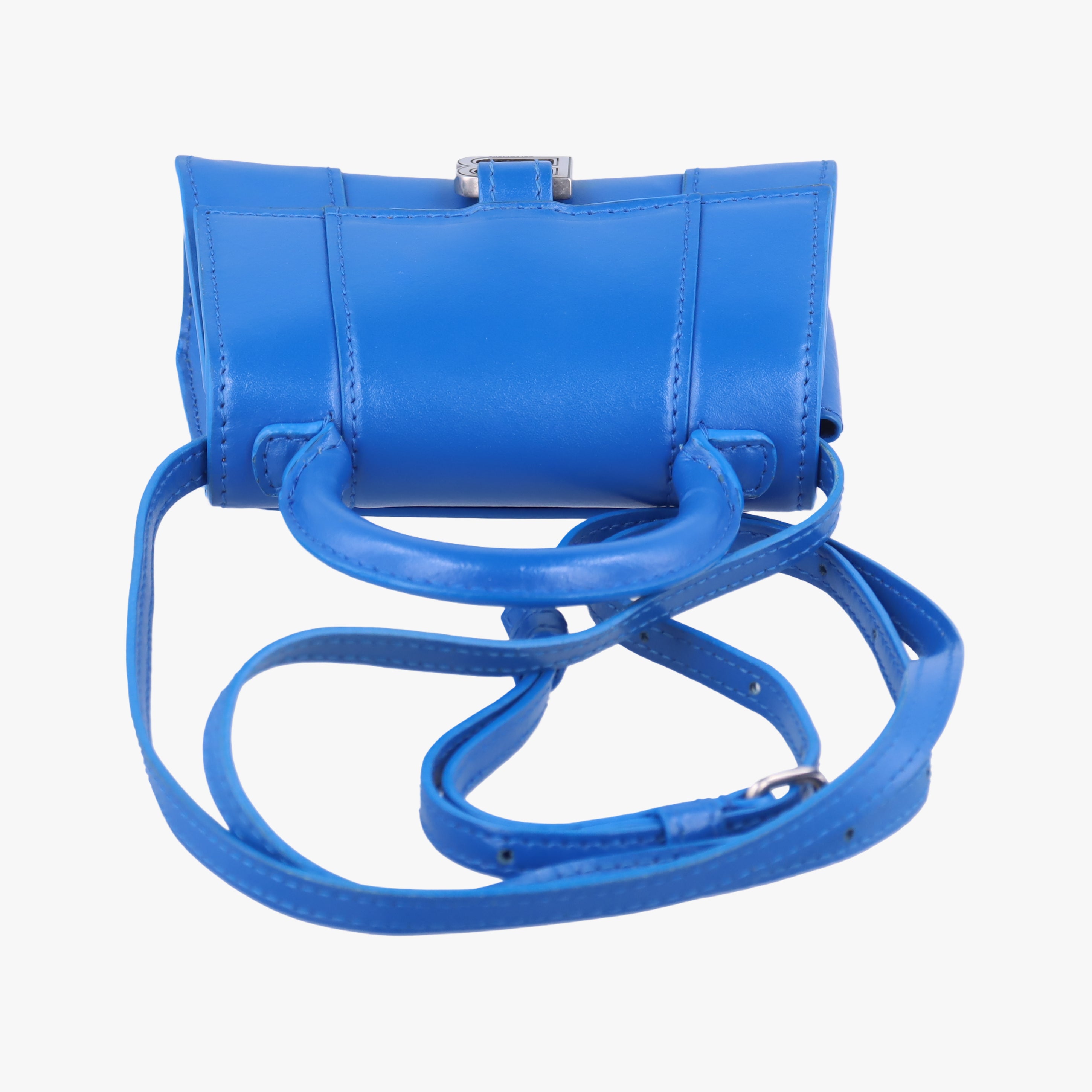 Pre-owned Balenciaga Hourglass Mini Blue leather  shoulderbag | stylenewstar
