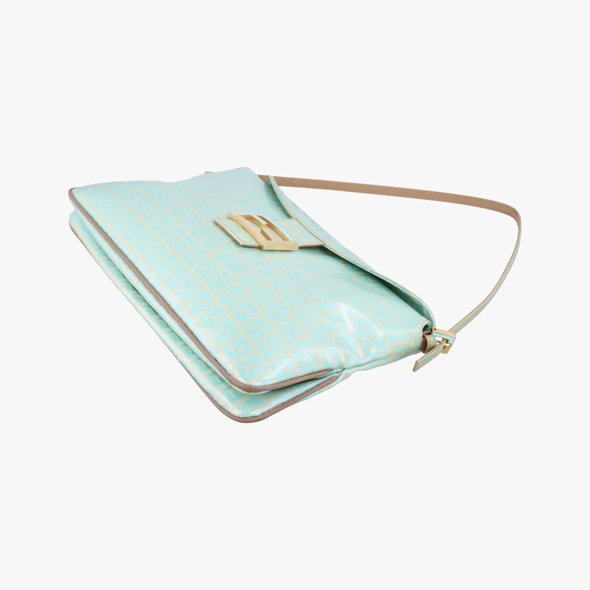 Vintage Fendi Mama Baguette Green×beige Patent 26756 shoulderbag | stylenewstar