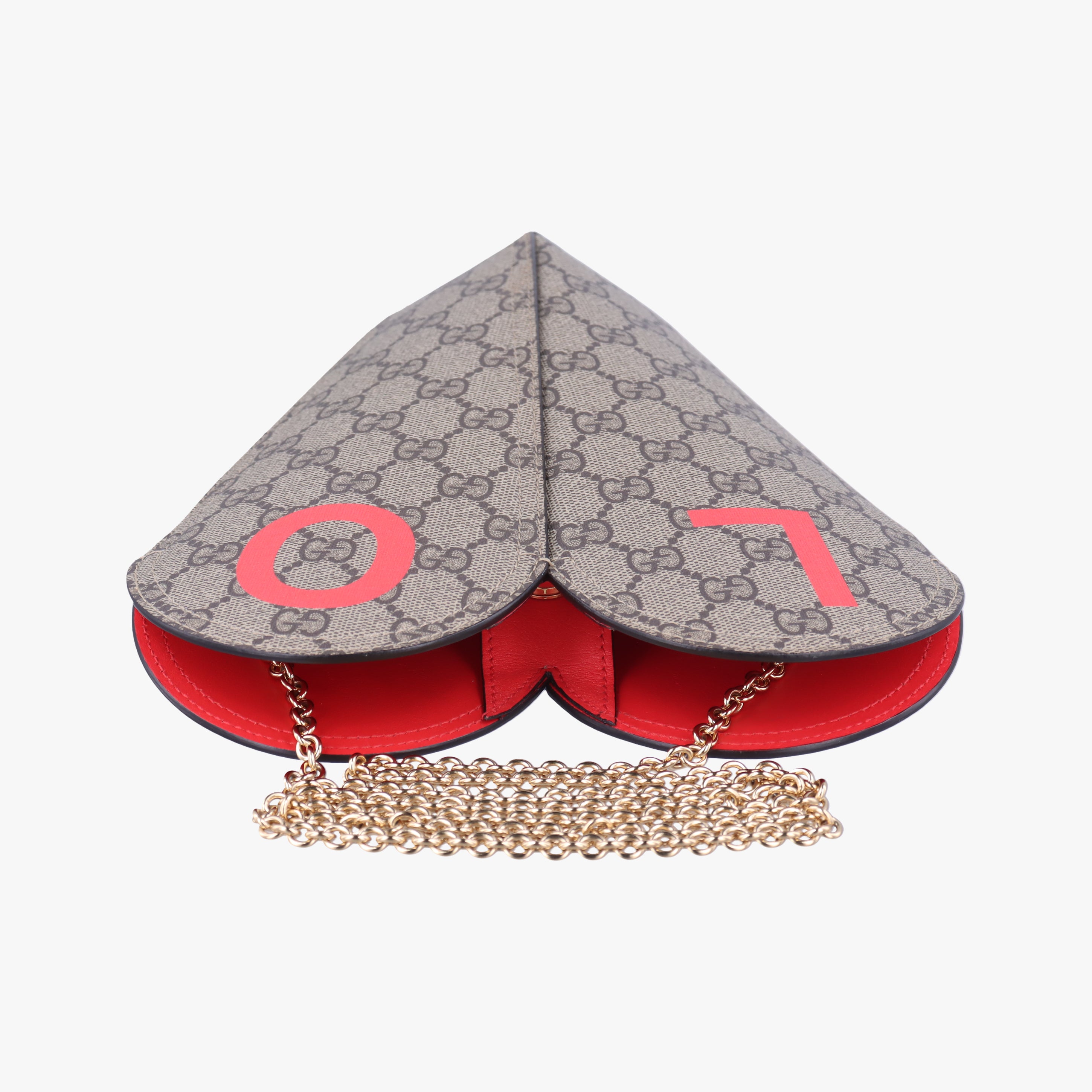 Pre-owned Gucci love heart Brown PVC coated canvas 678133 shoulderbag | stylenewstar