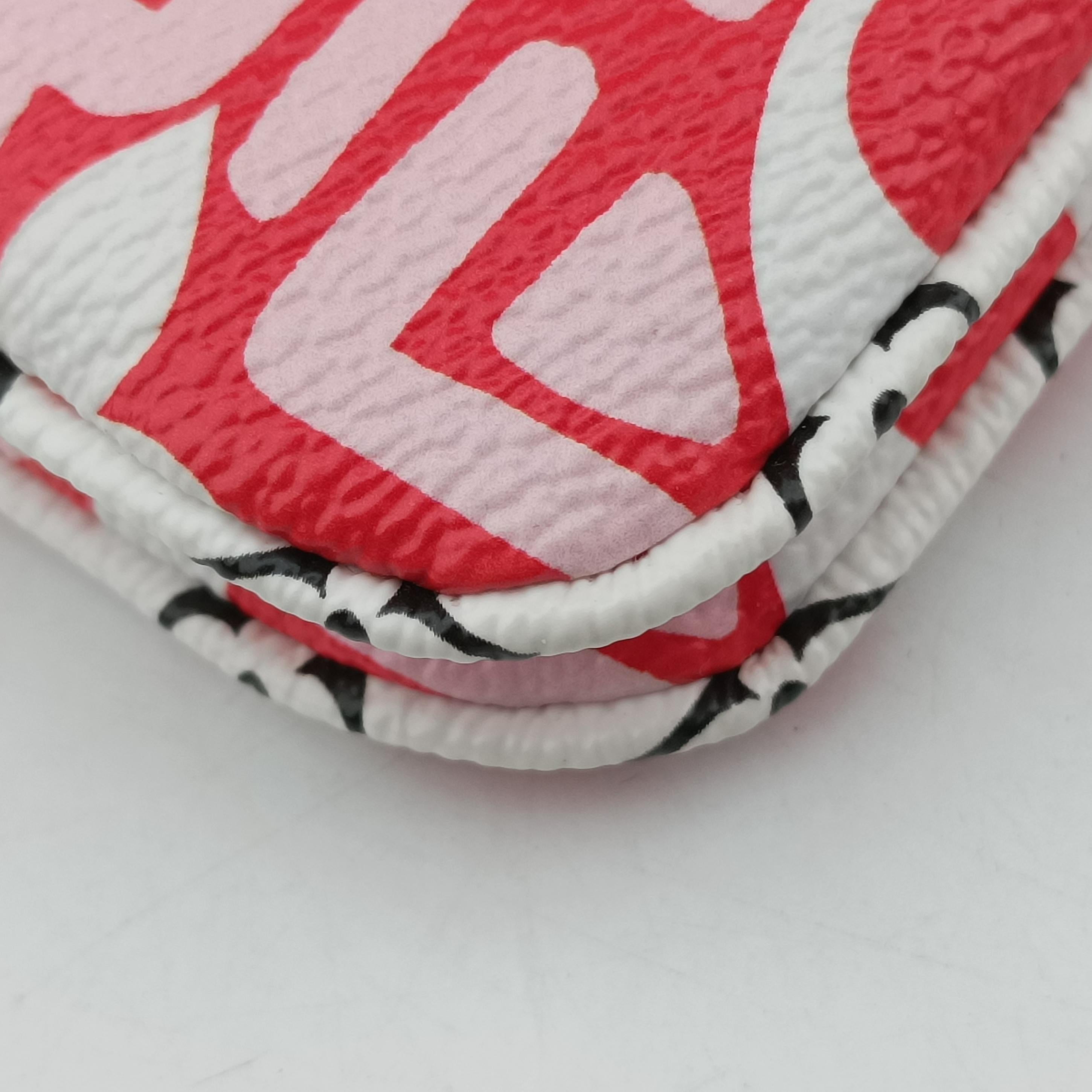 Vintage Louis Vuitton Crafty Pochette Double Zip cream×ROUGE Monogram Giant M69507 shoulderbag | stylenewstar