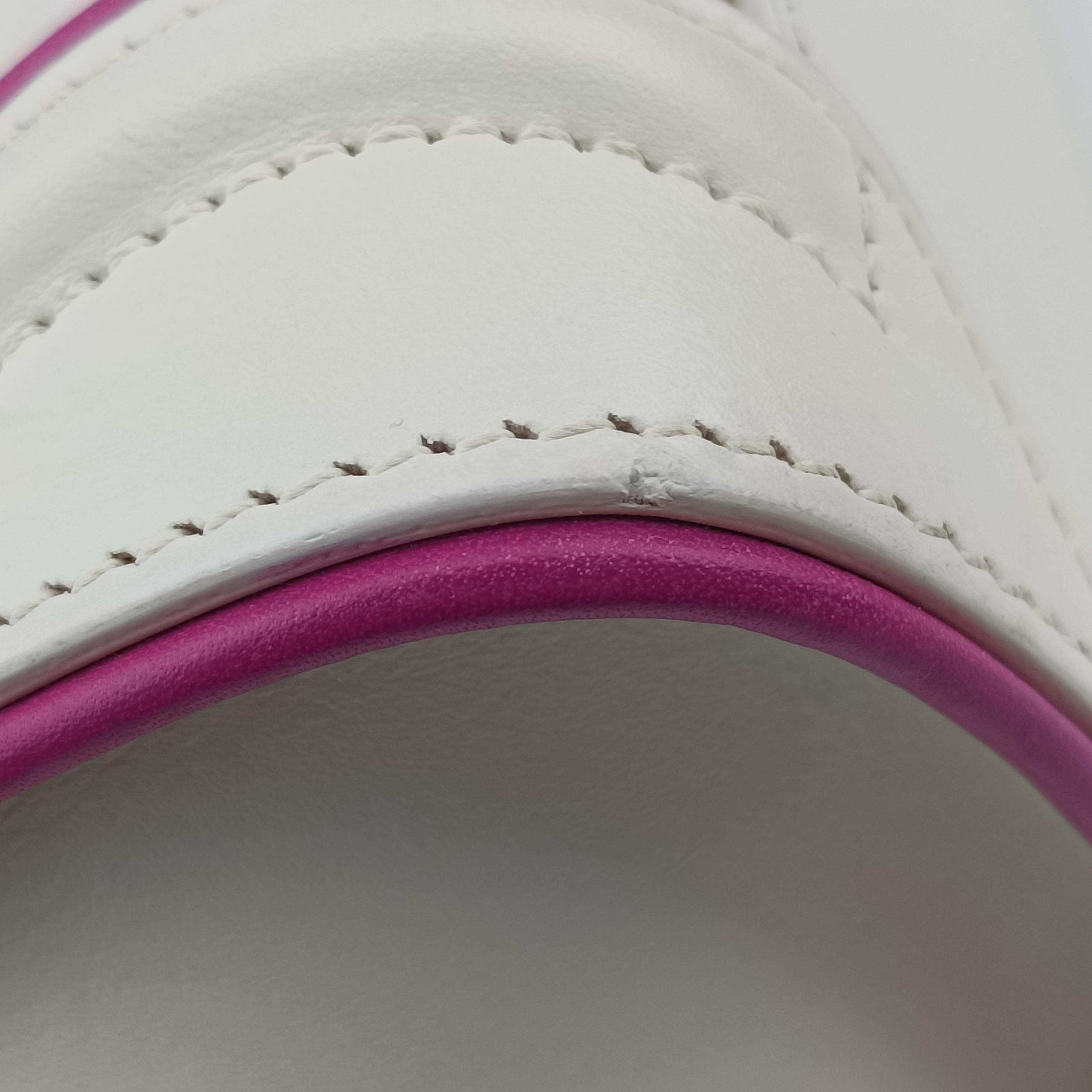 Pre-owned Celine luggage nano shopper White×pink Leather  shoulderbag | stylenewstar