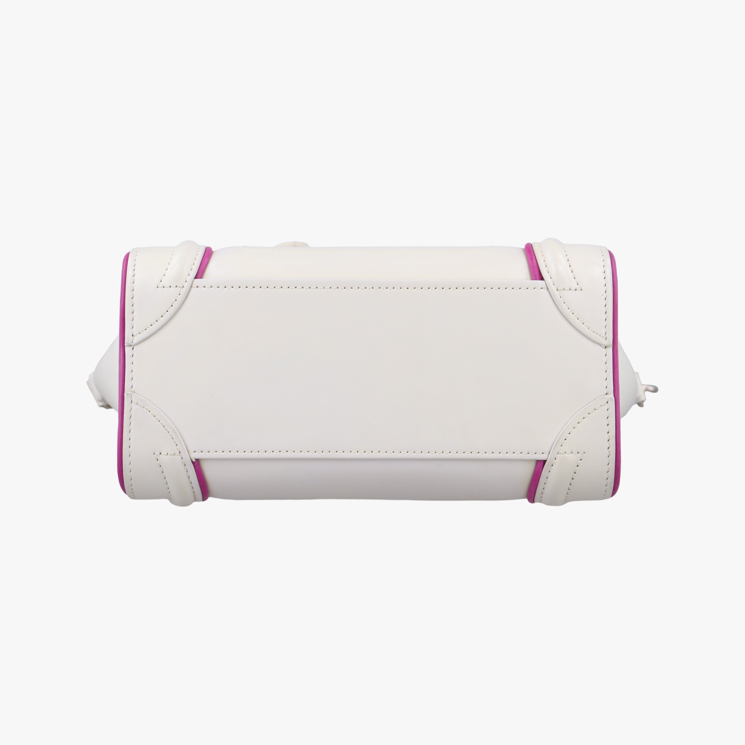 Pre-owned Celine luggage nano shopper White×pink Leather  shoulderbag | stylenewstar