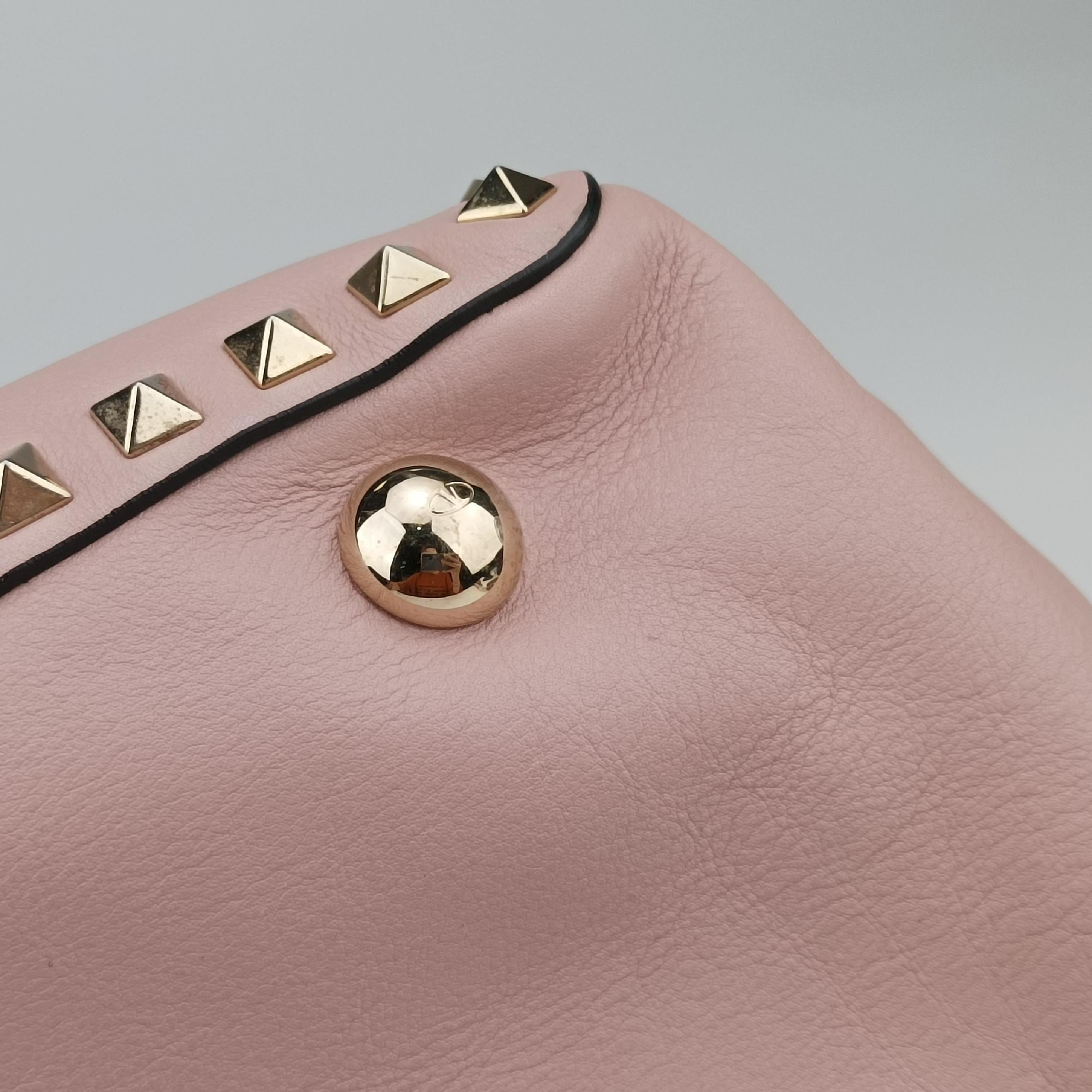 Pre-owned Valentino Rockstud Pink Leather  shoulderbag | stylenewstar