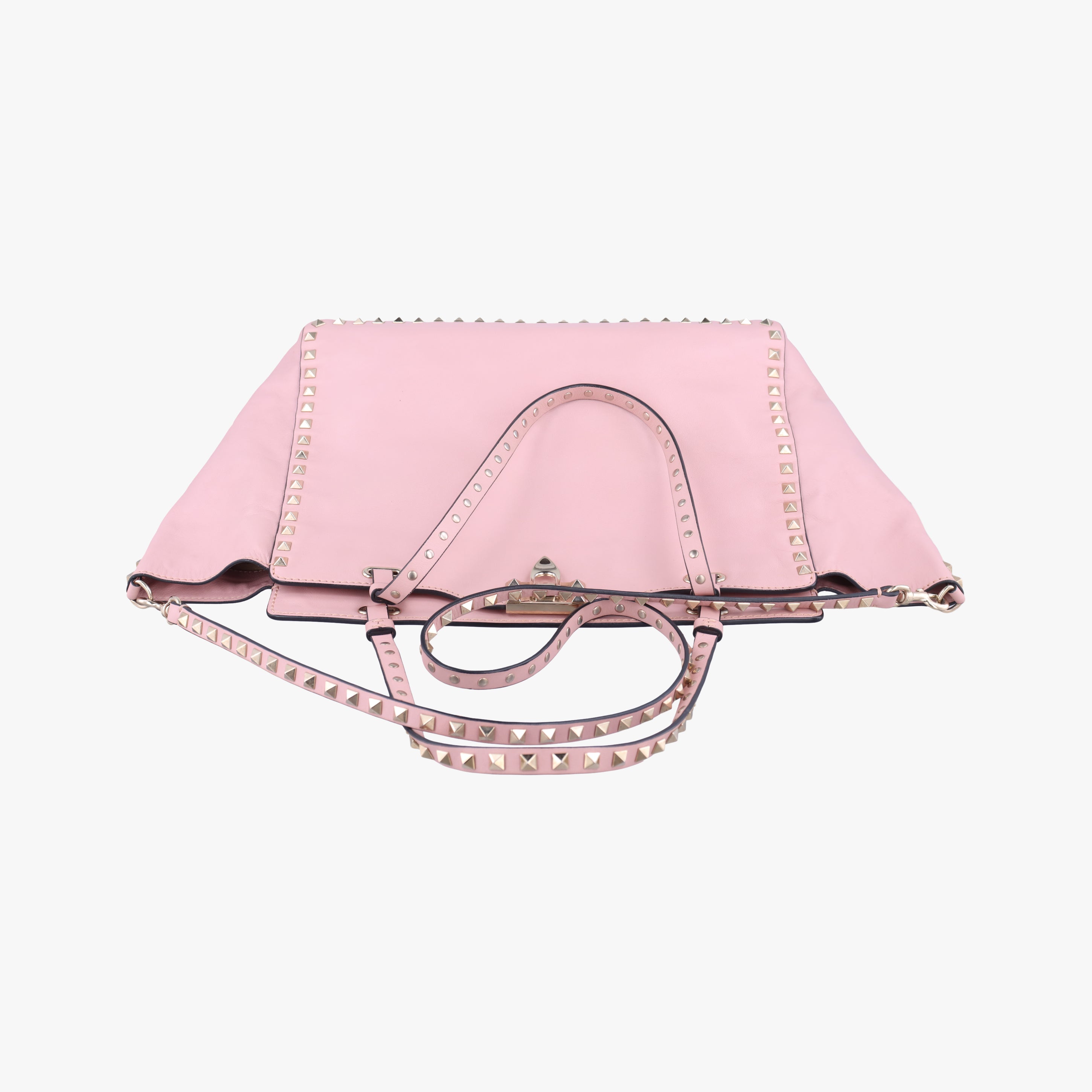 Pre-owned Valentino Rockstud Pink Leather  shoulderbag | stylenewstar