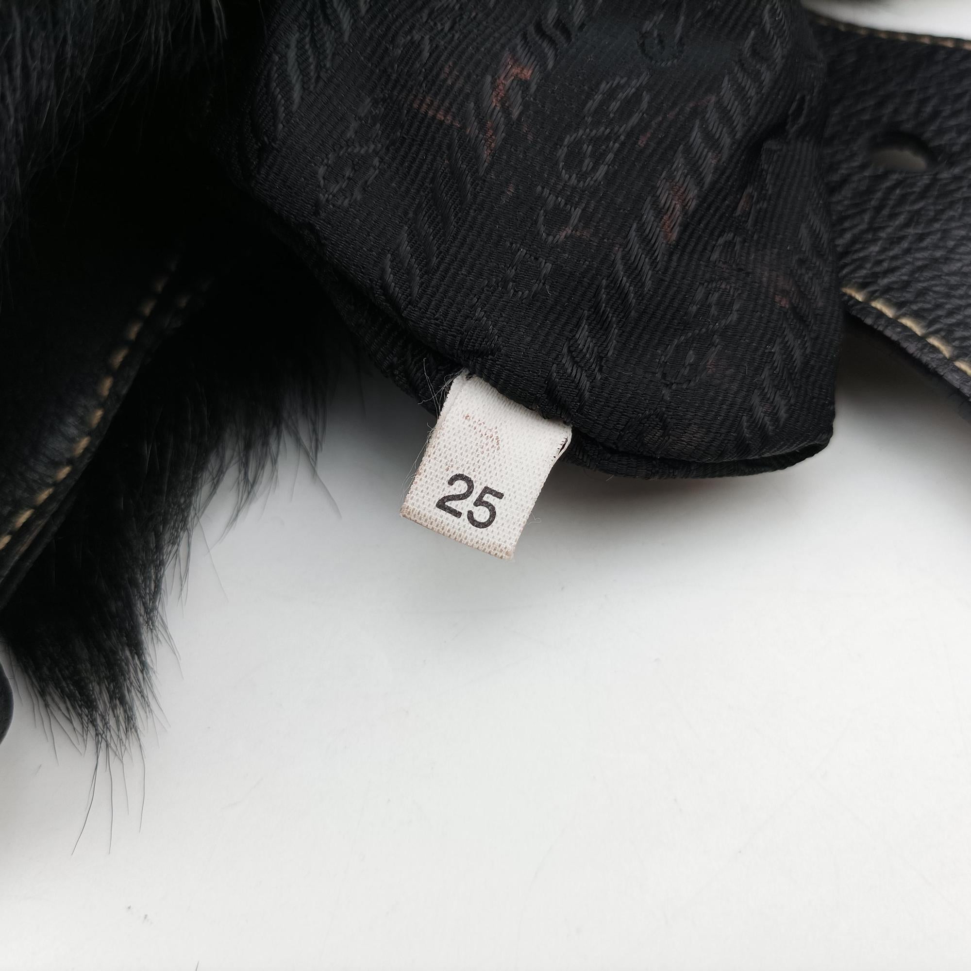 Pre-owned Prada Buckle Flap Hobo Black Mink× Leather  shoulderbag | stylenewstar