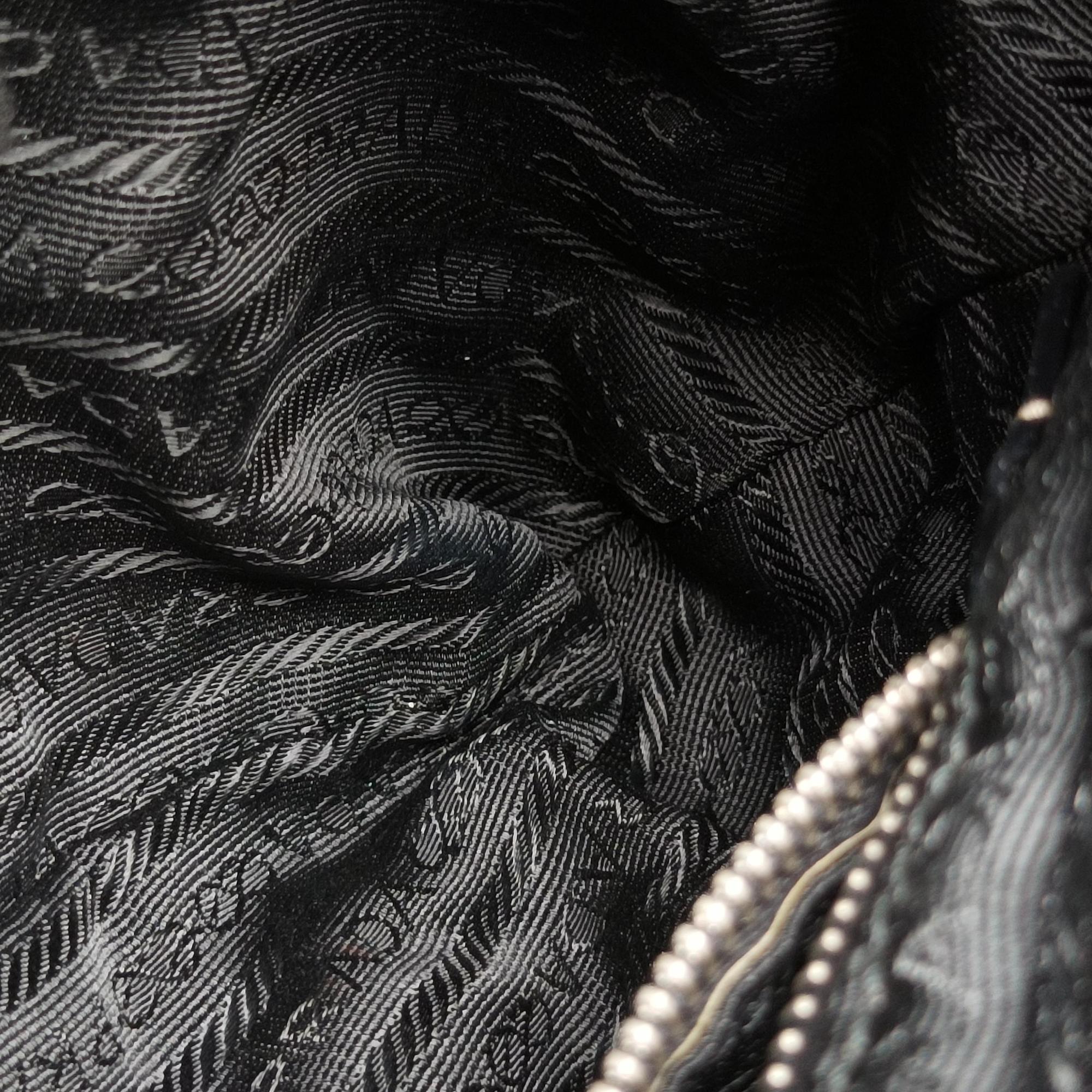 Pre-owned Prada Buckle Flap Hobo Black Mink× Leather  shoulderbag | stylenewstar
