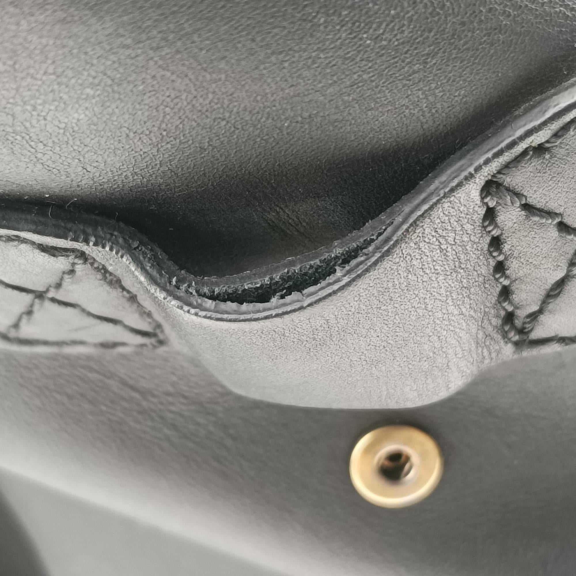Secondhand Celine Luggage Mini Shopper Black×Brown×White Leather  handbag | stylenewstar