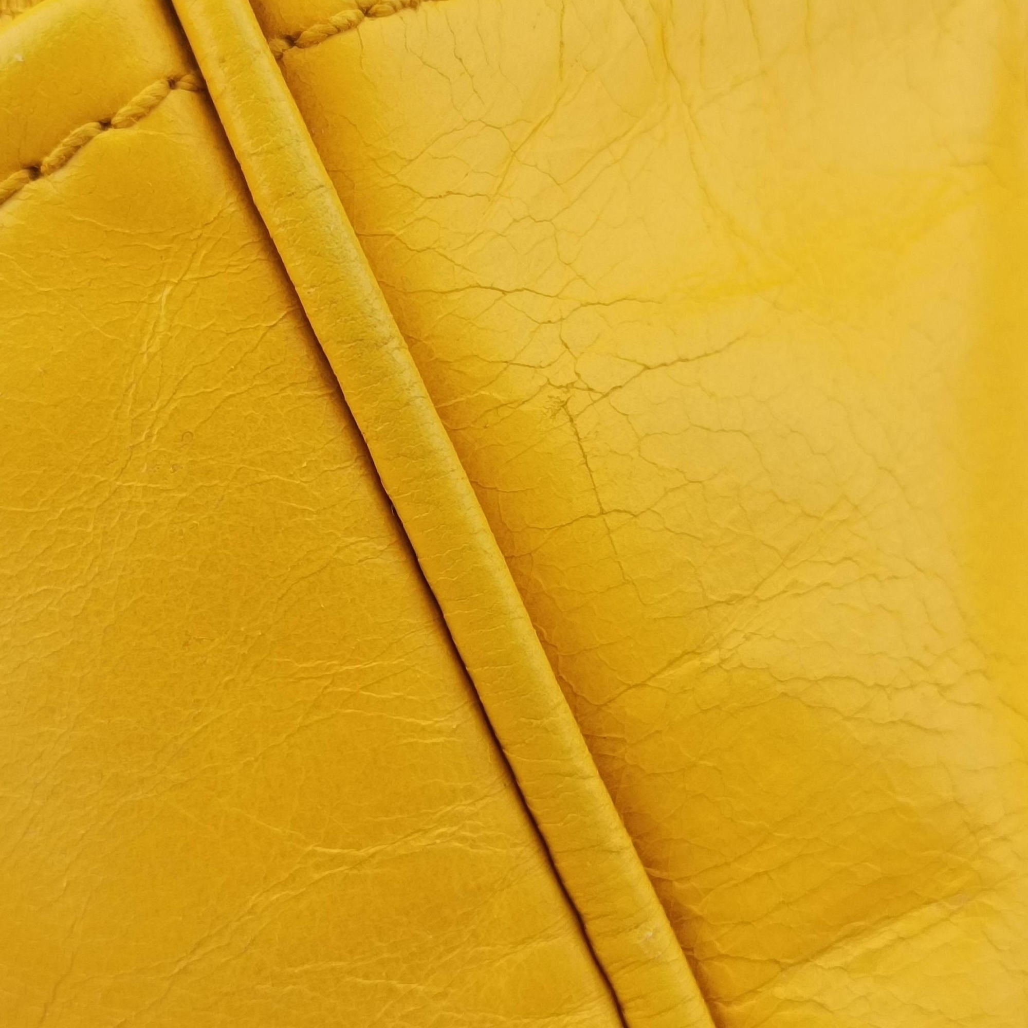 Pre-owned Prada Vitello Shine Argilla Yellow Leather  shoulderbag | stylenewstar