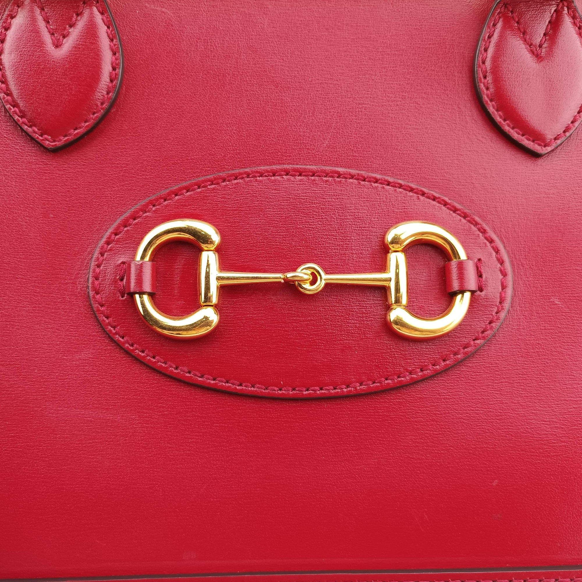 Pre-owned Gucci Horsebit 1955 Red Leather 621220 shoulderbag | stylenewstar