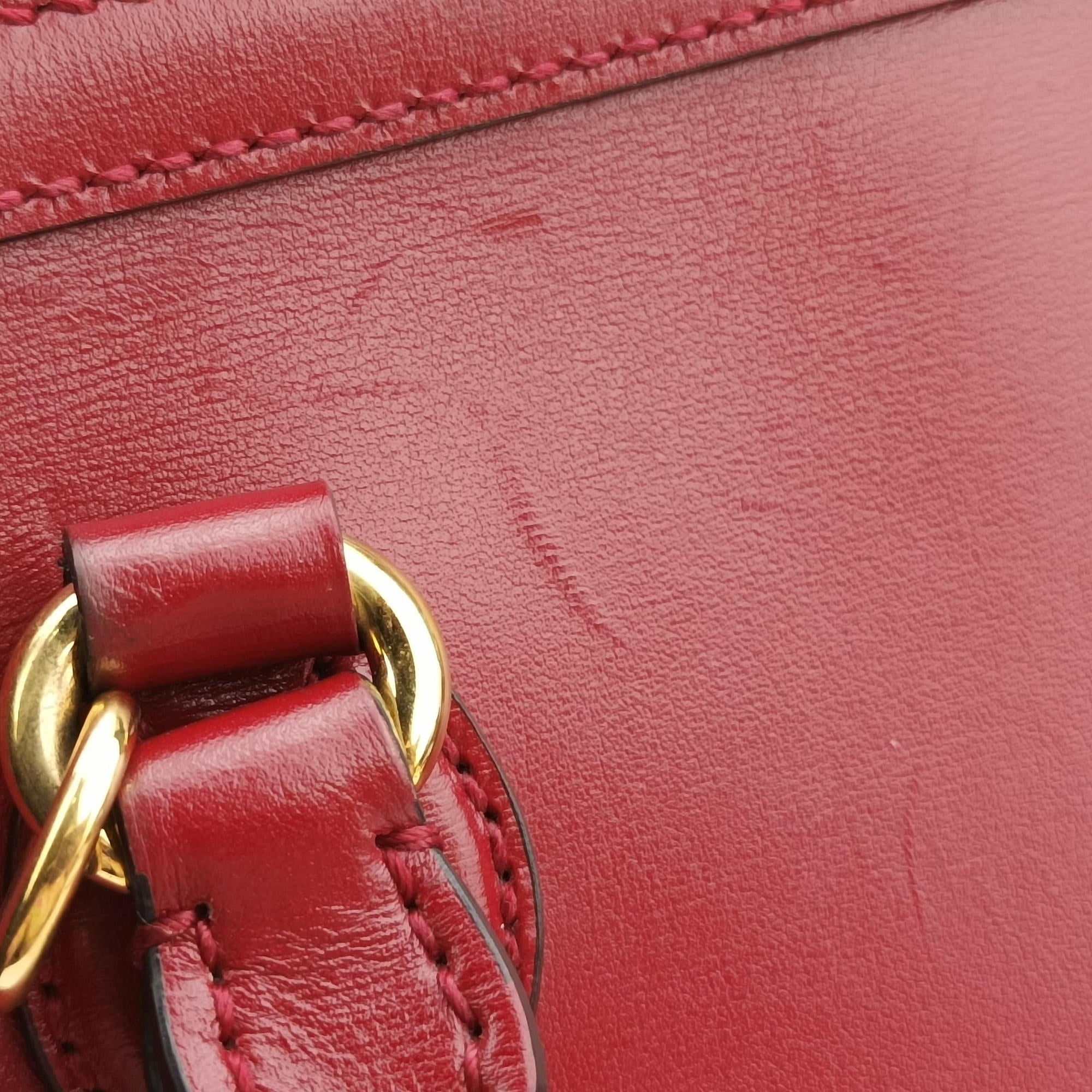 Pre-owned Gucci Horsebit 1955 Red Leather 621220 shoulderbag | stylenewstar