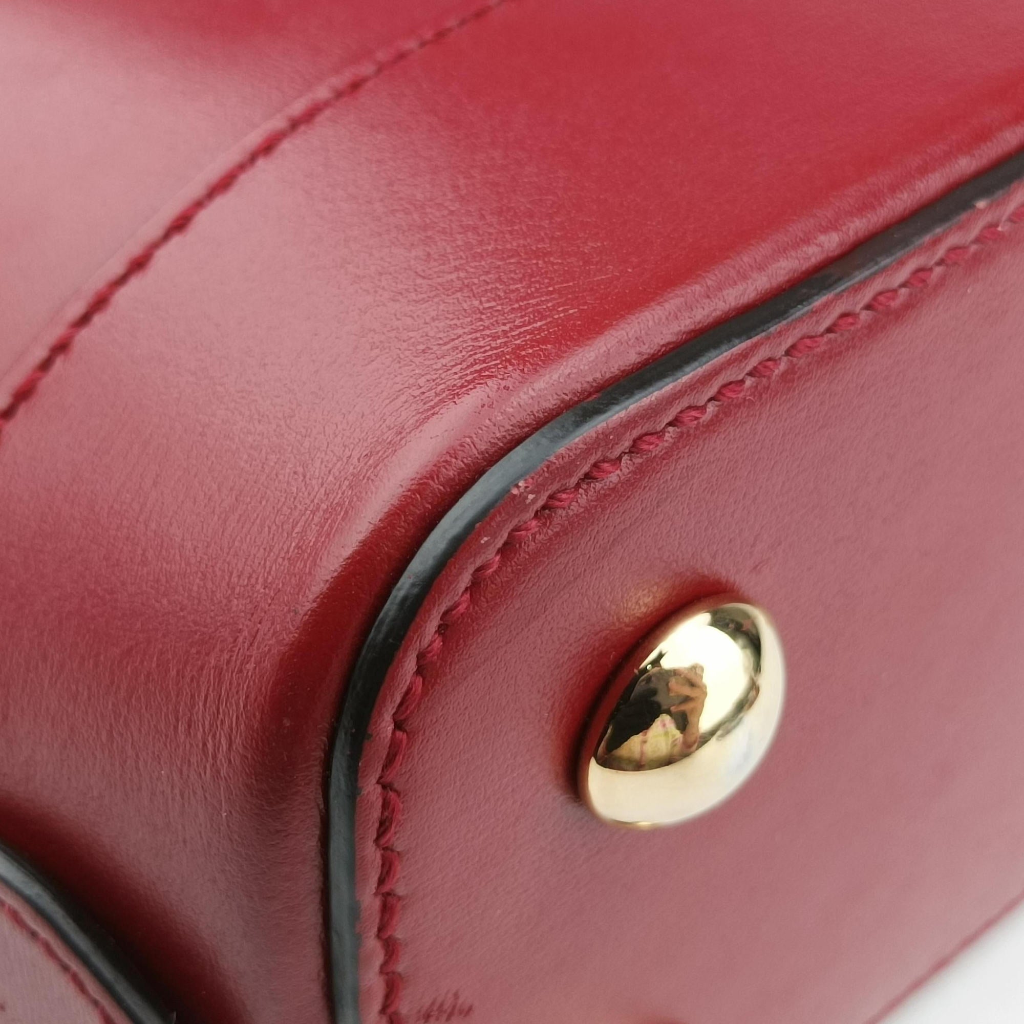 Pre-owned Gucci Horsebit 1955 Red Leather 621220 shoulderbag | stylenewstar