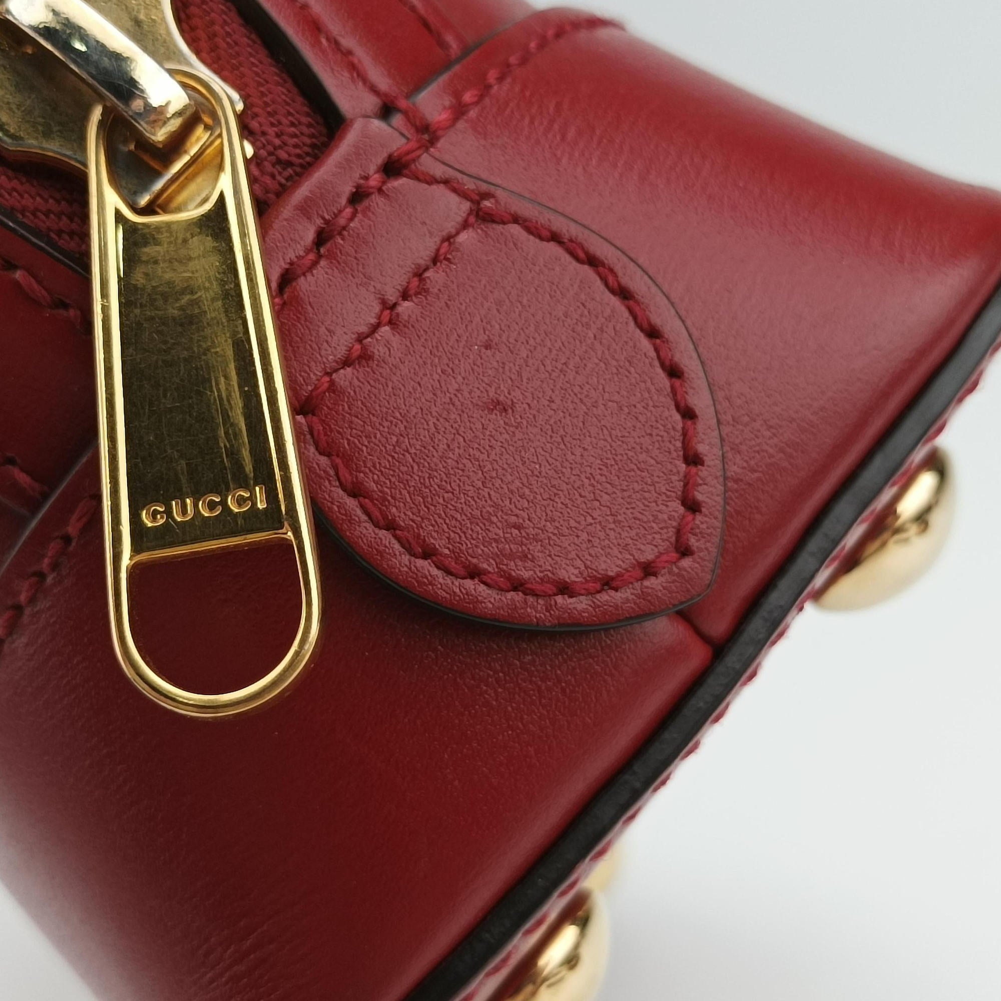 Pre-owned Gucci Horsebit 1955 Red Leather 621220 shoulderbag | stylenewstar