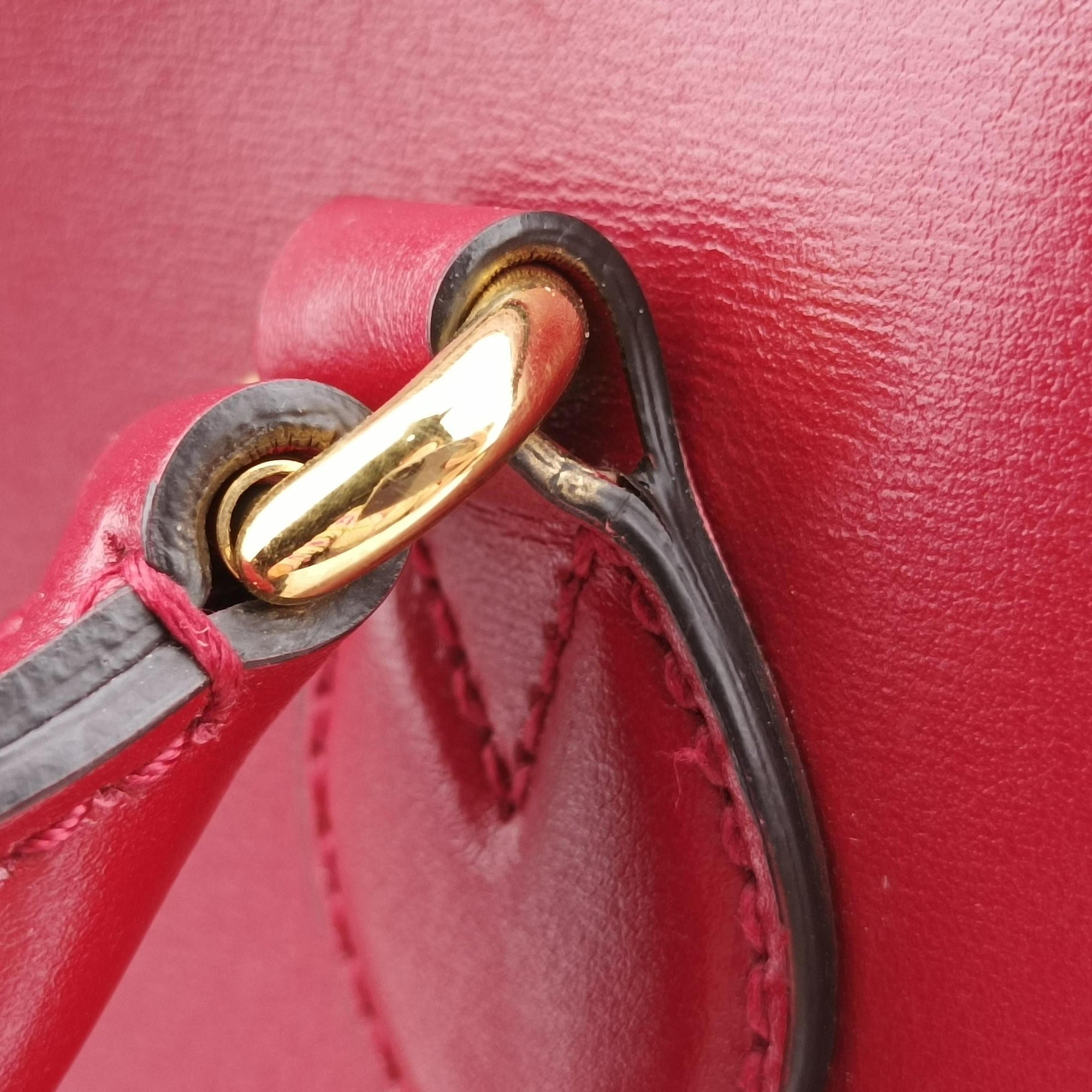Pre-owned Gucci Horsebit 1955 Red Leather 621220 shoulderbag | stylenewstar