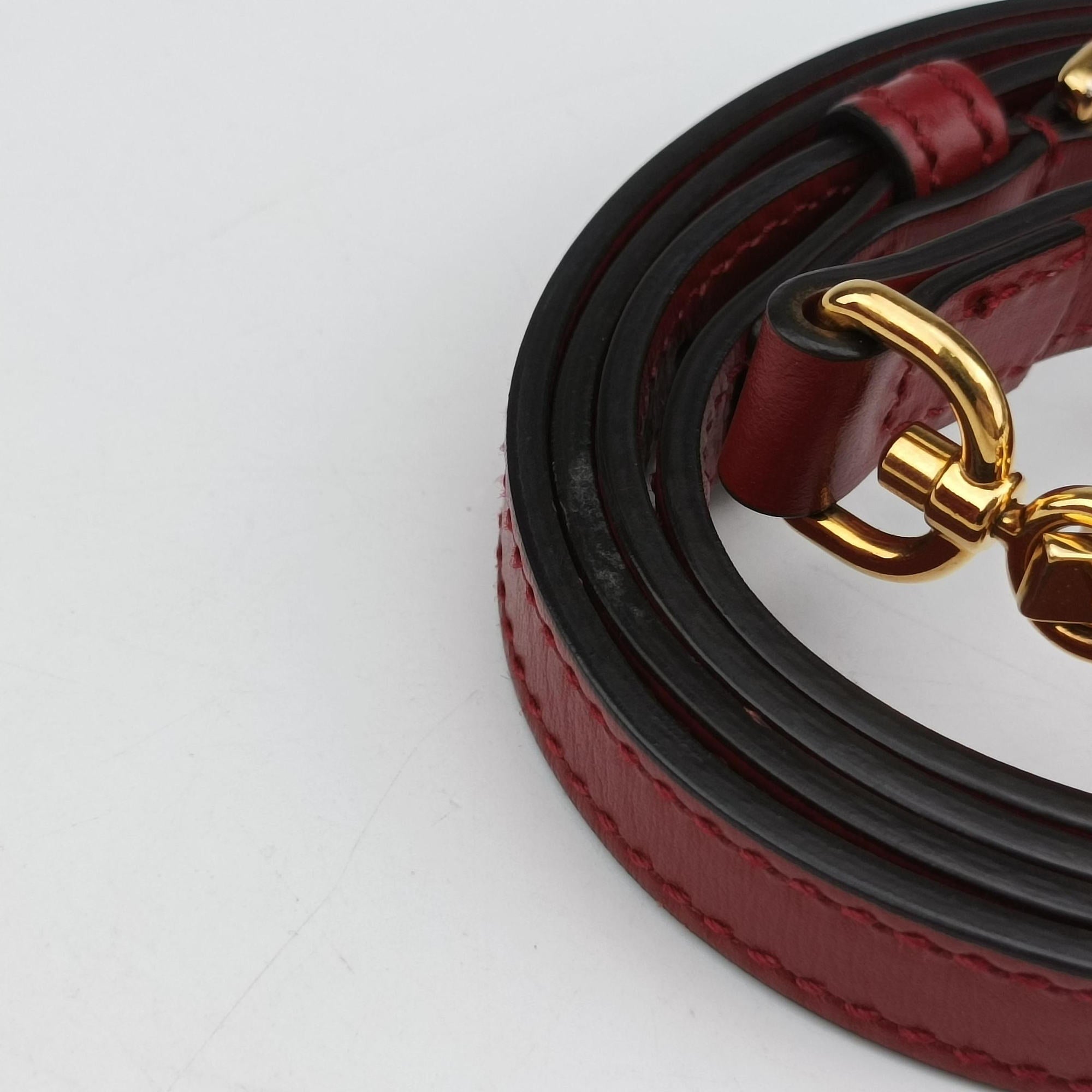 Pre-owned Gucci Horsebit 1955 Red Leather 621220 shoulderbag | stylenewstar