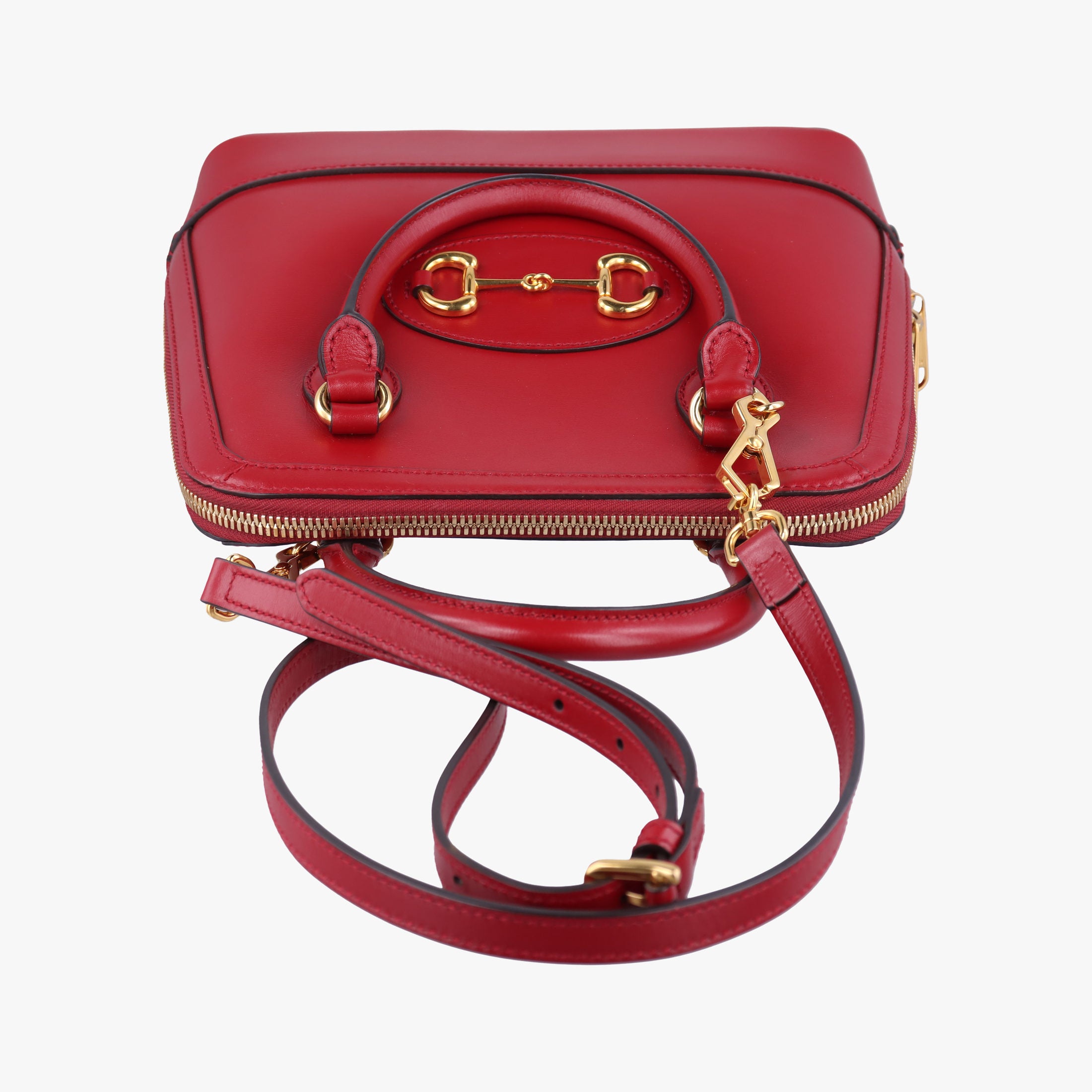 Pre-owned Gucci Horsebit 1955 Red Leather 621220 shoulderbag | stylenewstar
