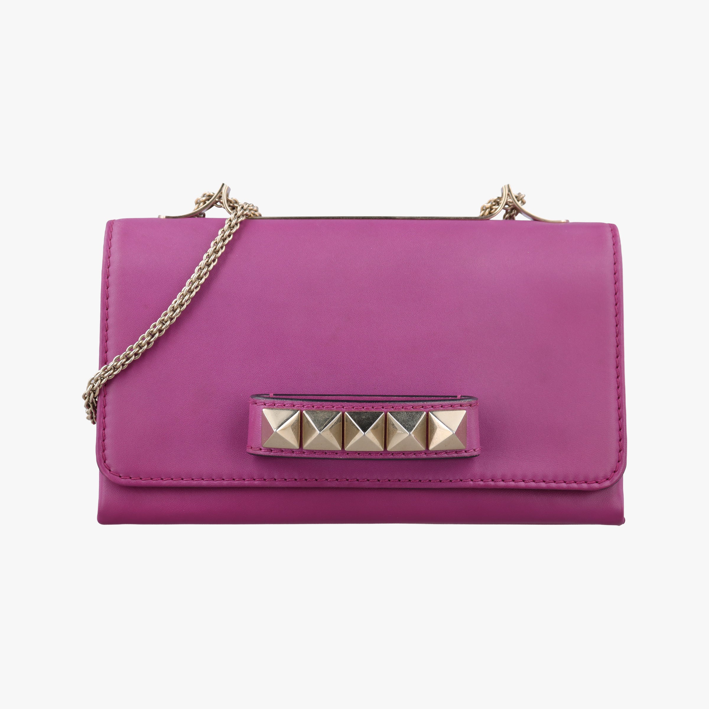 Pre-owned Valentino Rockstud Va Va Voom Purple Leather  shoulderbag | stylenewstar