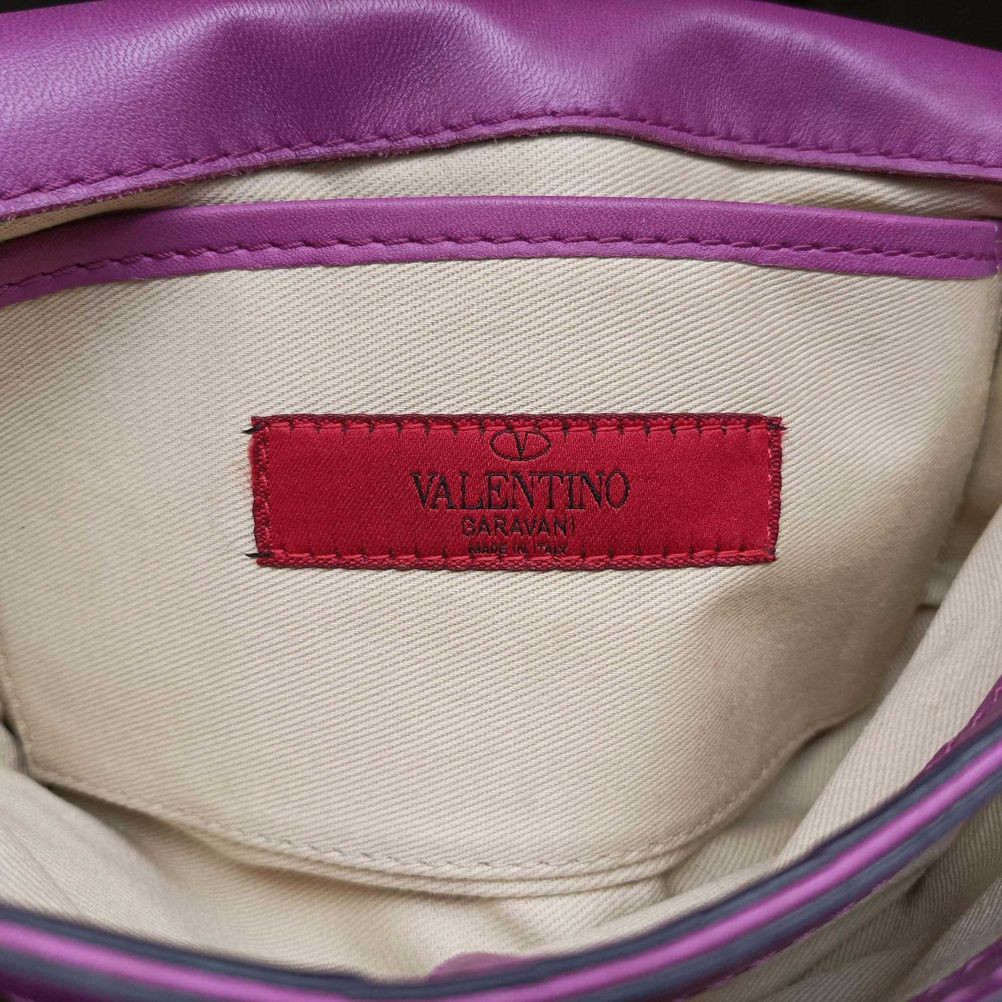 Pre-owned Valentino Rockstud Va Va Voom Purple Leather  shoulderbag | stylenewstar