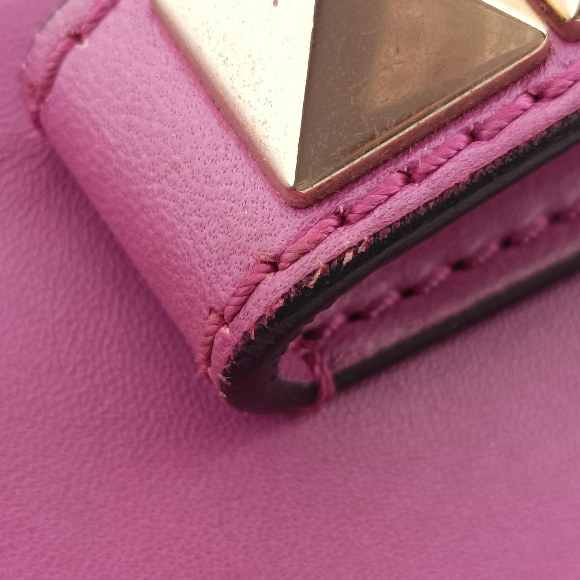 Pre-owned Valentino Rockstud Va Va Voom Purple Leather  shoulderbag | stylenewstar
