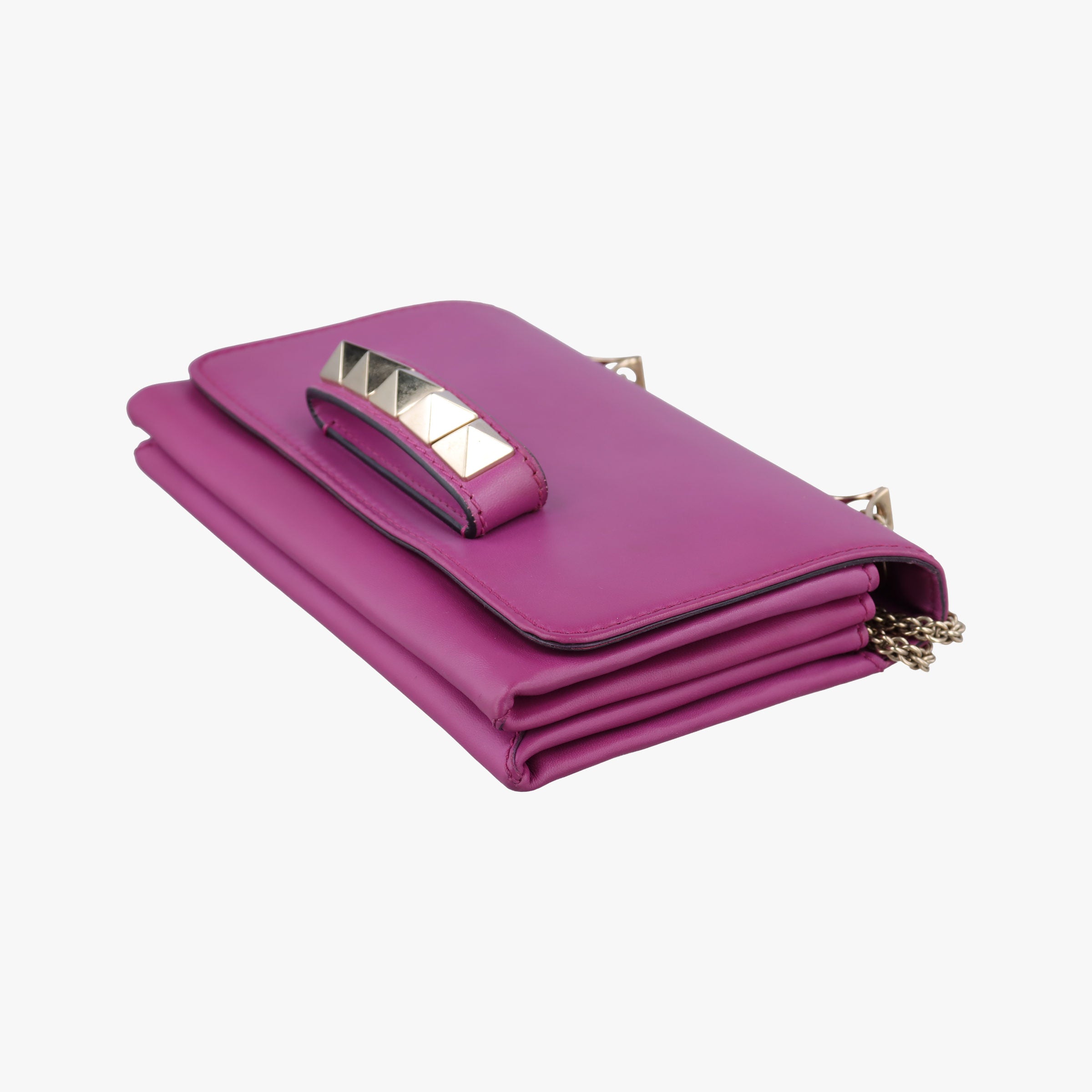 Pre-owned Valentino Rockstud Va Va Voom Purple Leather  shoulderbag | stylenewstar