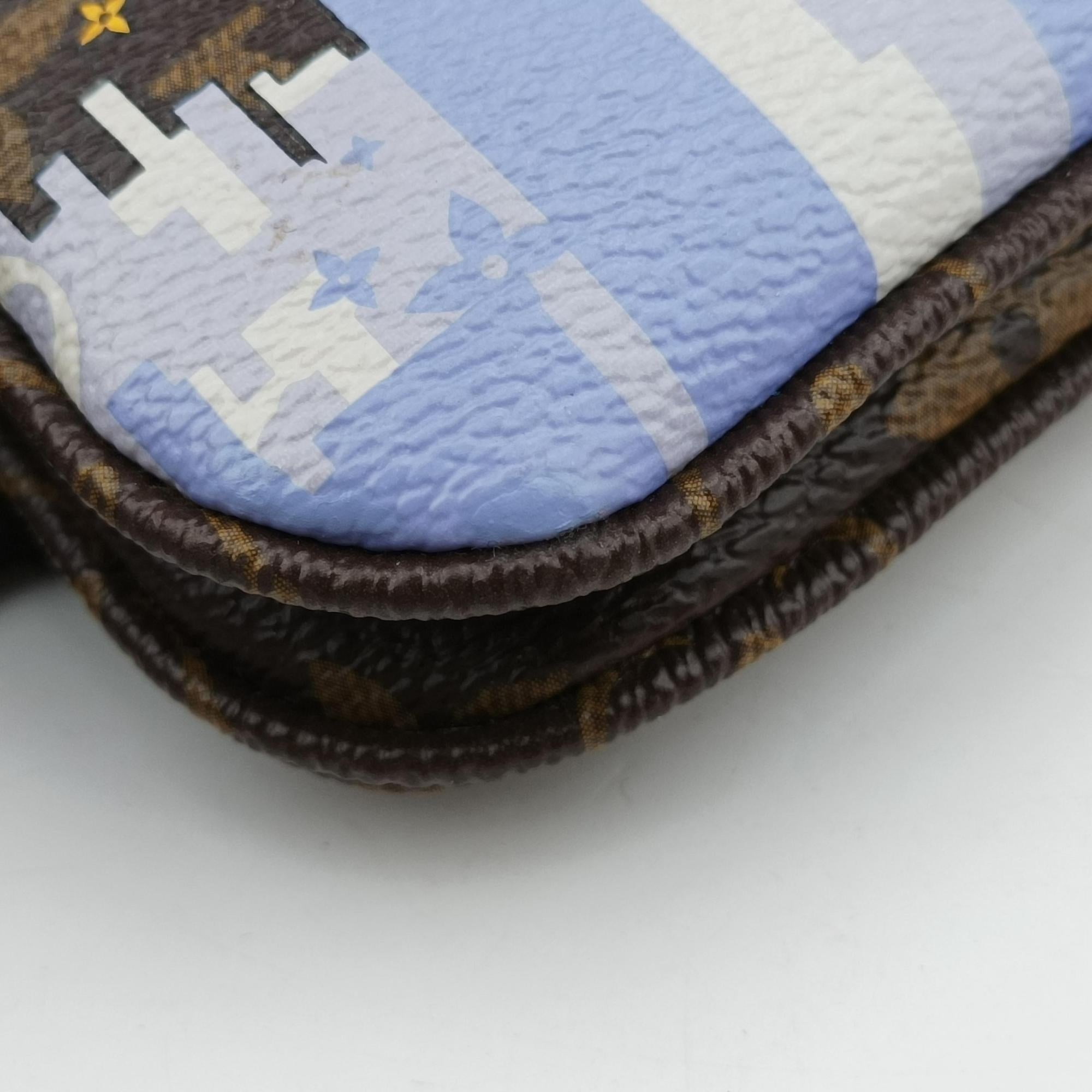 Pre-owned Louis Vuitton Pochette Double Zip brown×multicolor Monogram Canvas M68486 shoulderbag | stylenewstar
