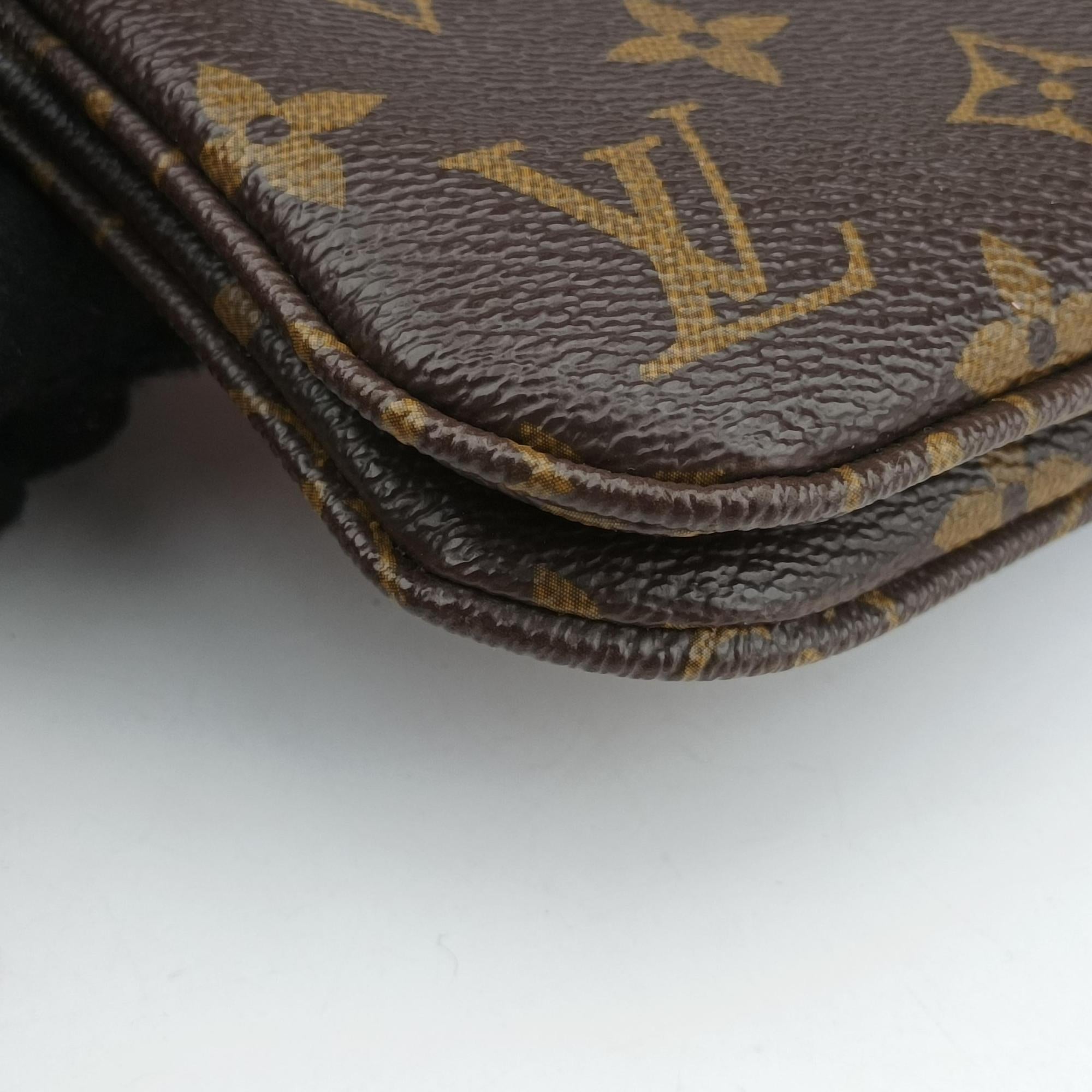 Pre-owned Louis Vuitton Pochette Double Zip brown×multicolor Monogram Canvas M68486 shoulderbag | stylenewstar