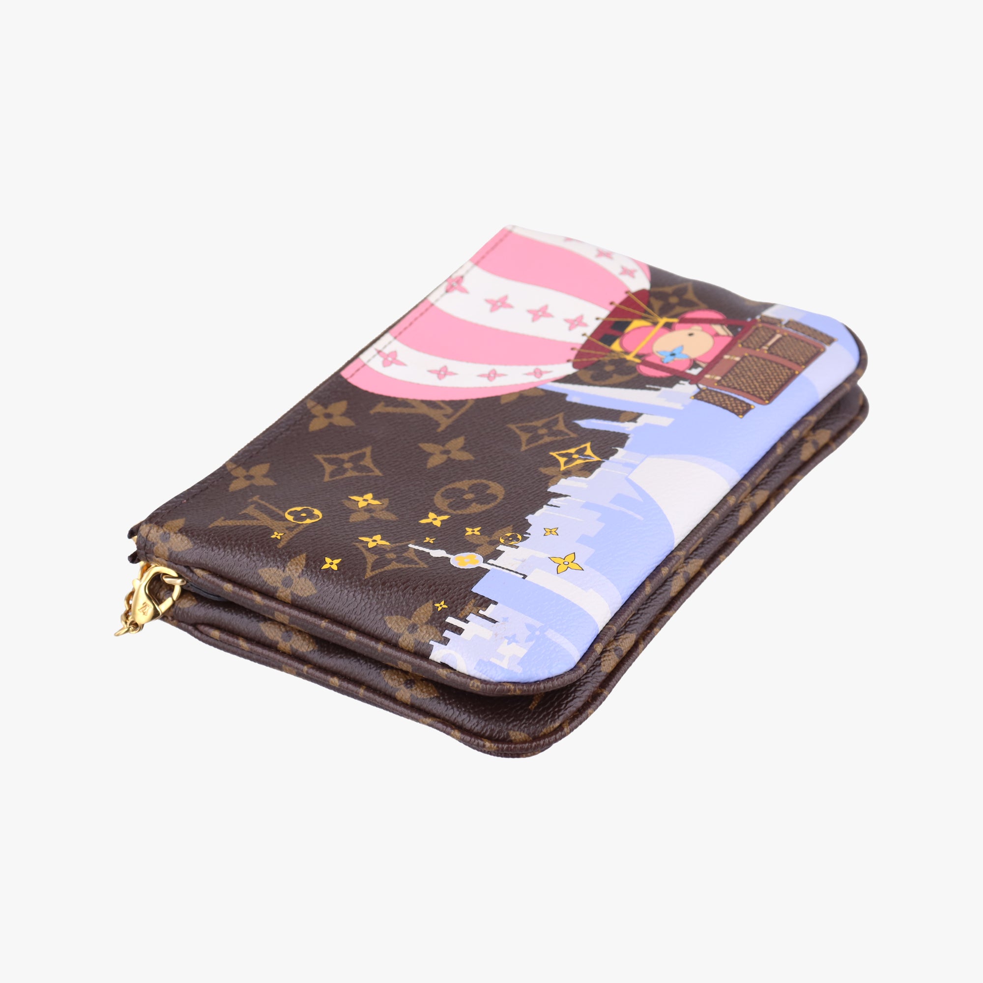 Pre-owned Louis Vuitton Pochette Double Zip brown×multicolor Monogram Canvas M68486 shoulderbag | stylenewstar