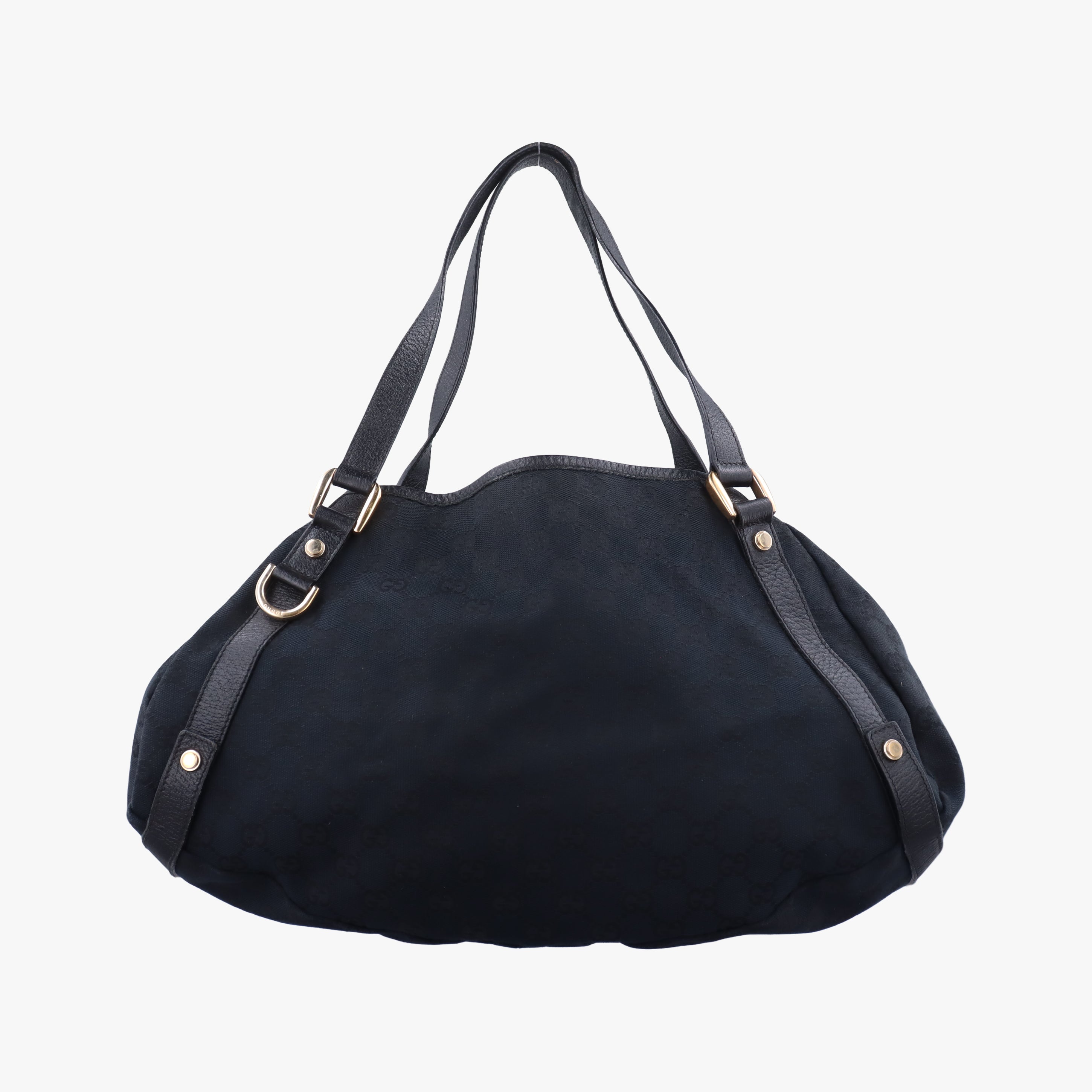 Pre-owned Gucci Abbey Black canvas×leather 130736 shoulderbag | stylenewstar