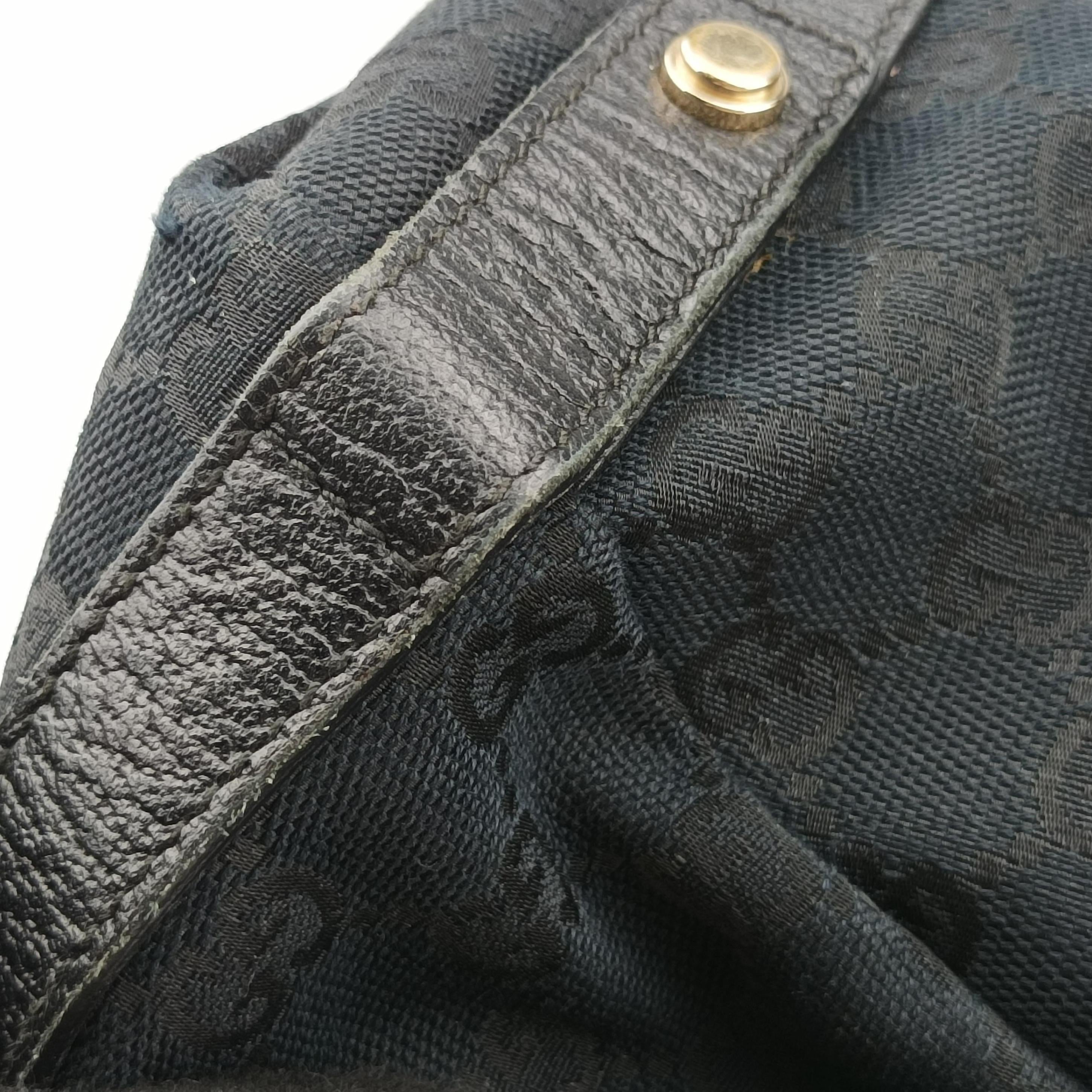 Pre-owned Gucci Abbey Black canvas×leather 130736 shoulderbag | stylenewstar