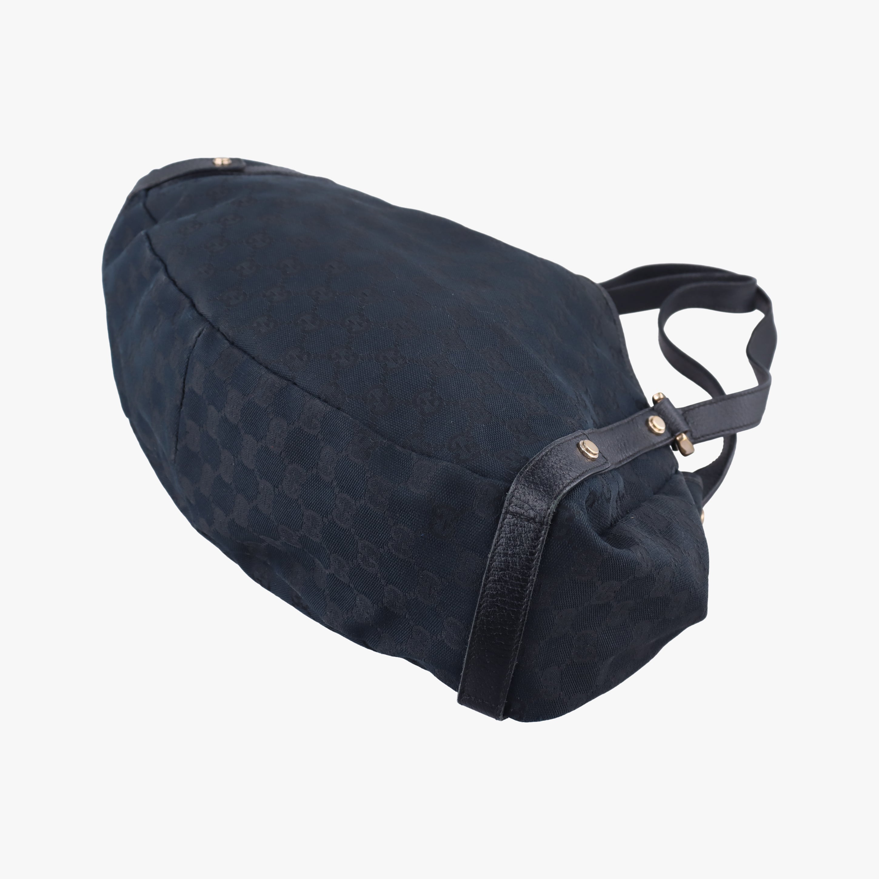 Pre-owned Gucci Abbey Black canvas×leather 130736 shoulderbag | stylenewstar