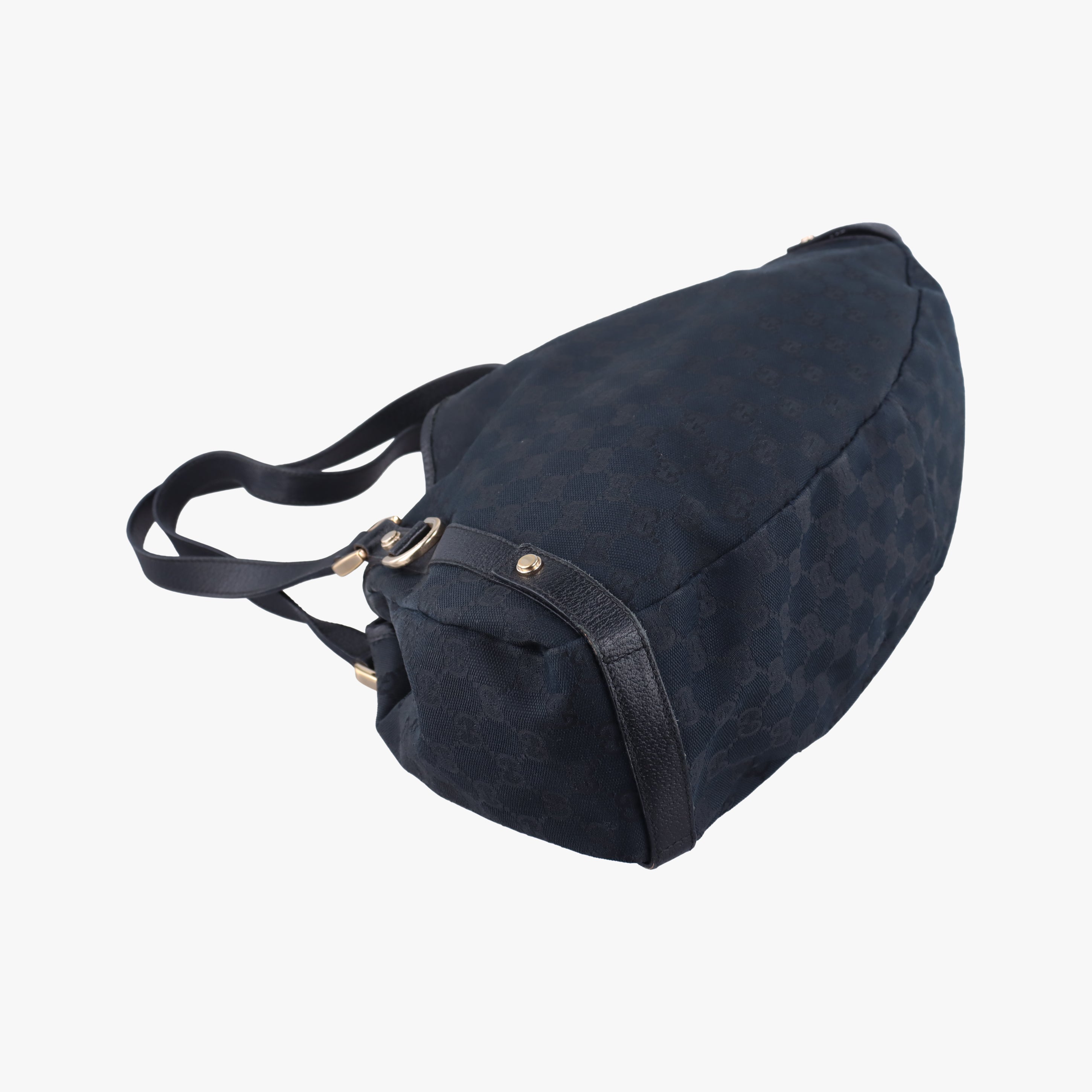 Pre-owned Gucci Abbey Black canvas×leather 130736 shoulderbag | stylenewstar