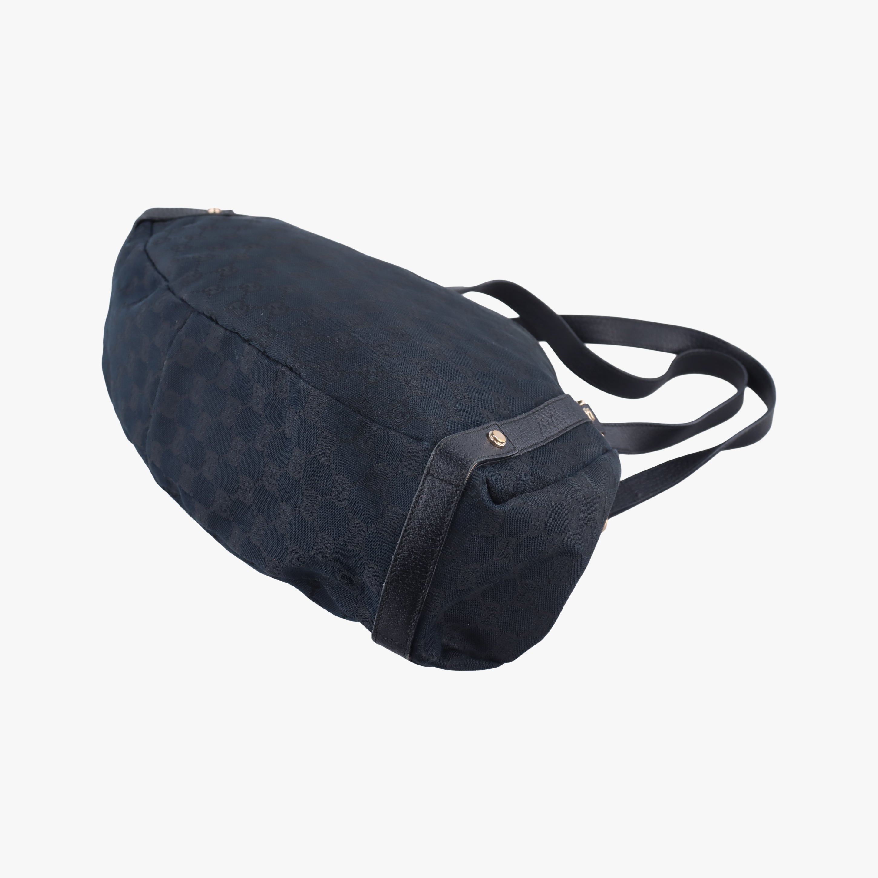 Pre-owned Gucci Abbey Black canvas×leather 130736 shoulderbag | stylenewstar