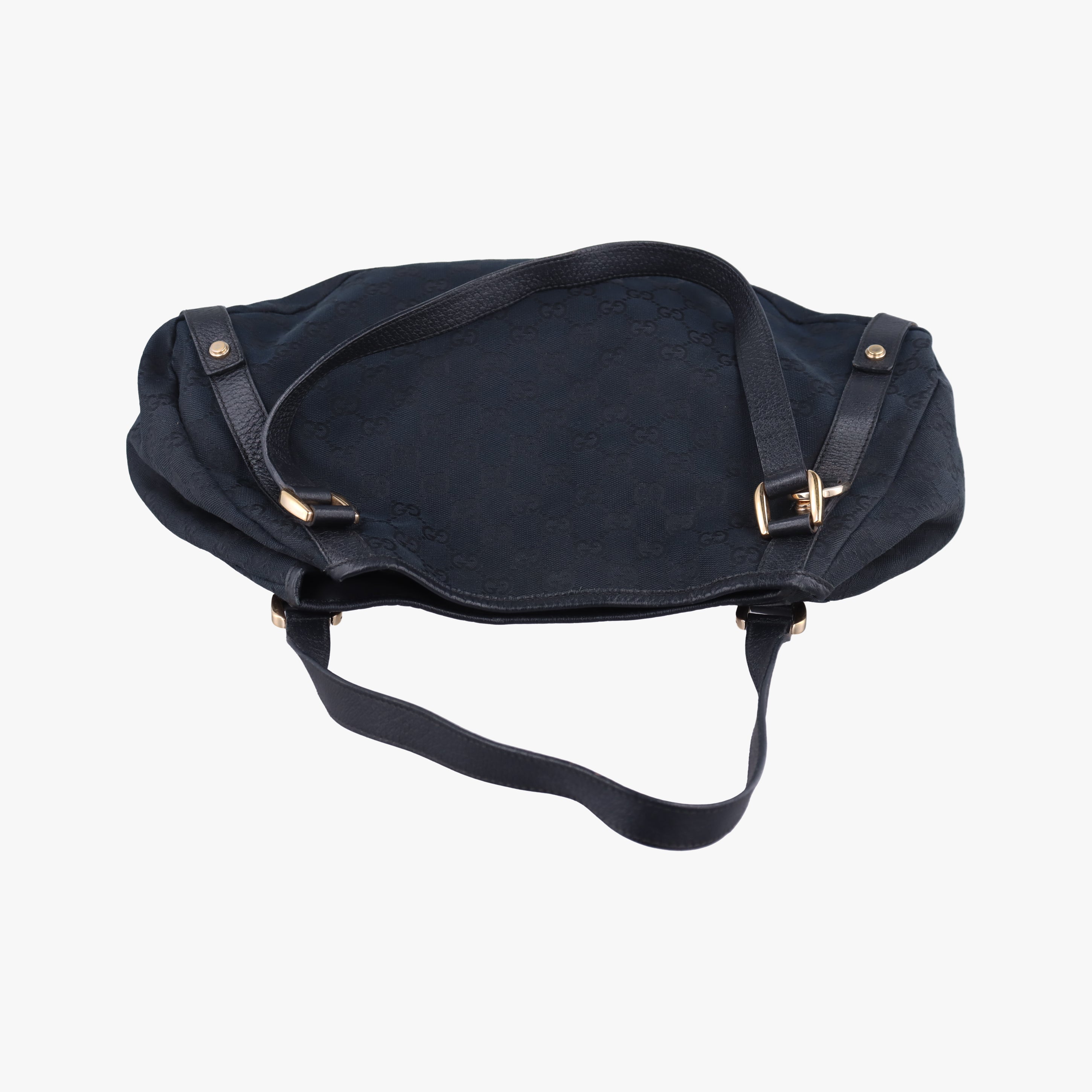 Pre-owned Gucci Abbey Black canvas×leather 130736 shoulderbag | stylenewstar