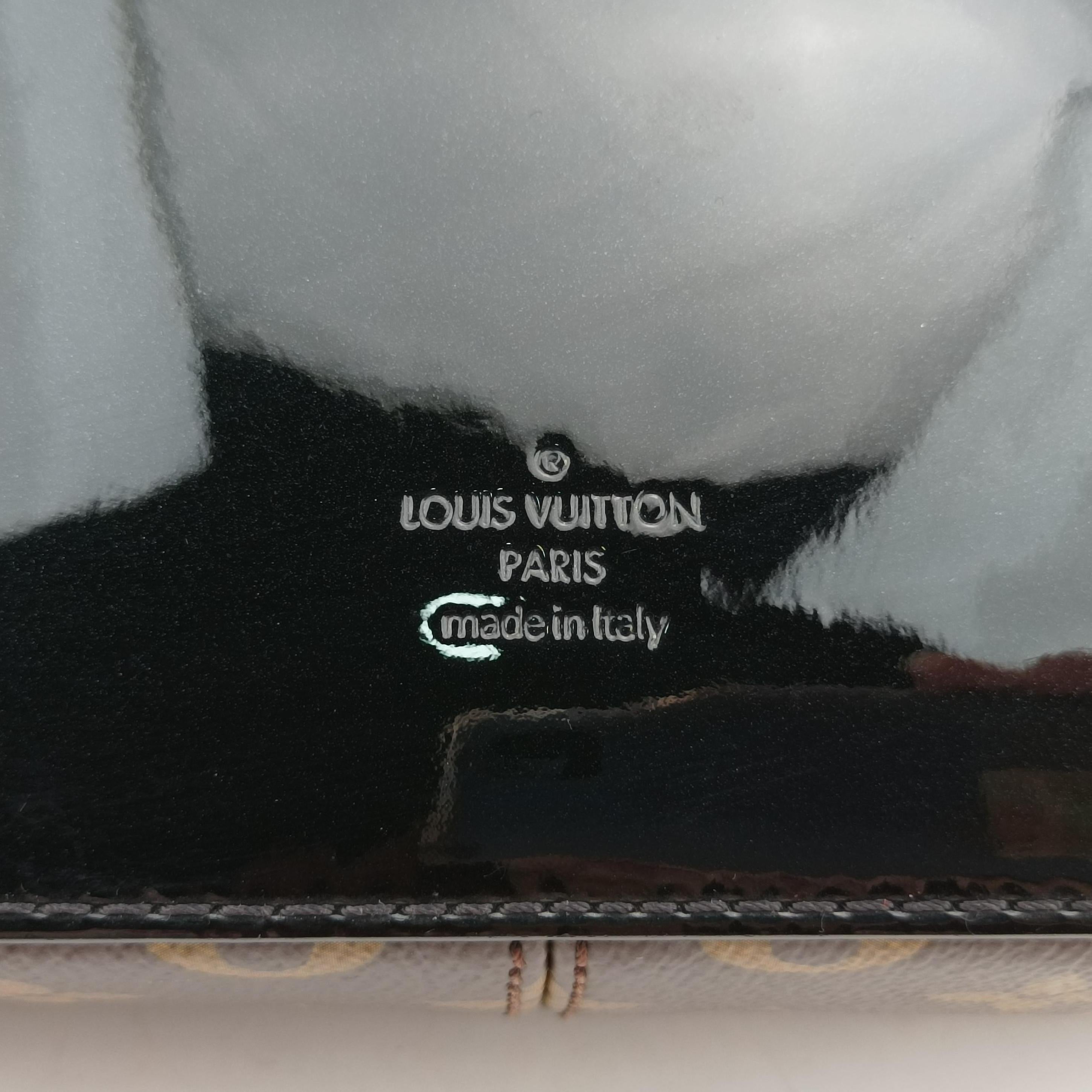 Pre-owned Louis Vuitton Cherrywood BB brown×black Vernis×Leather×Monogram Canvas M51953 shoulderbag | stylenewstar