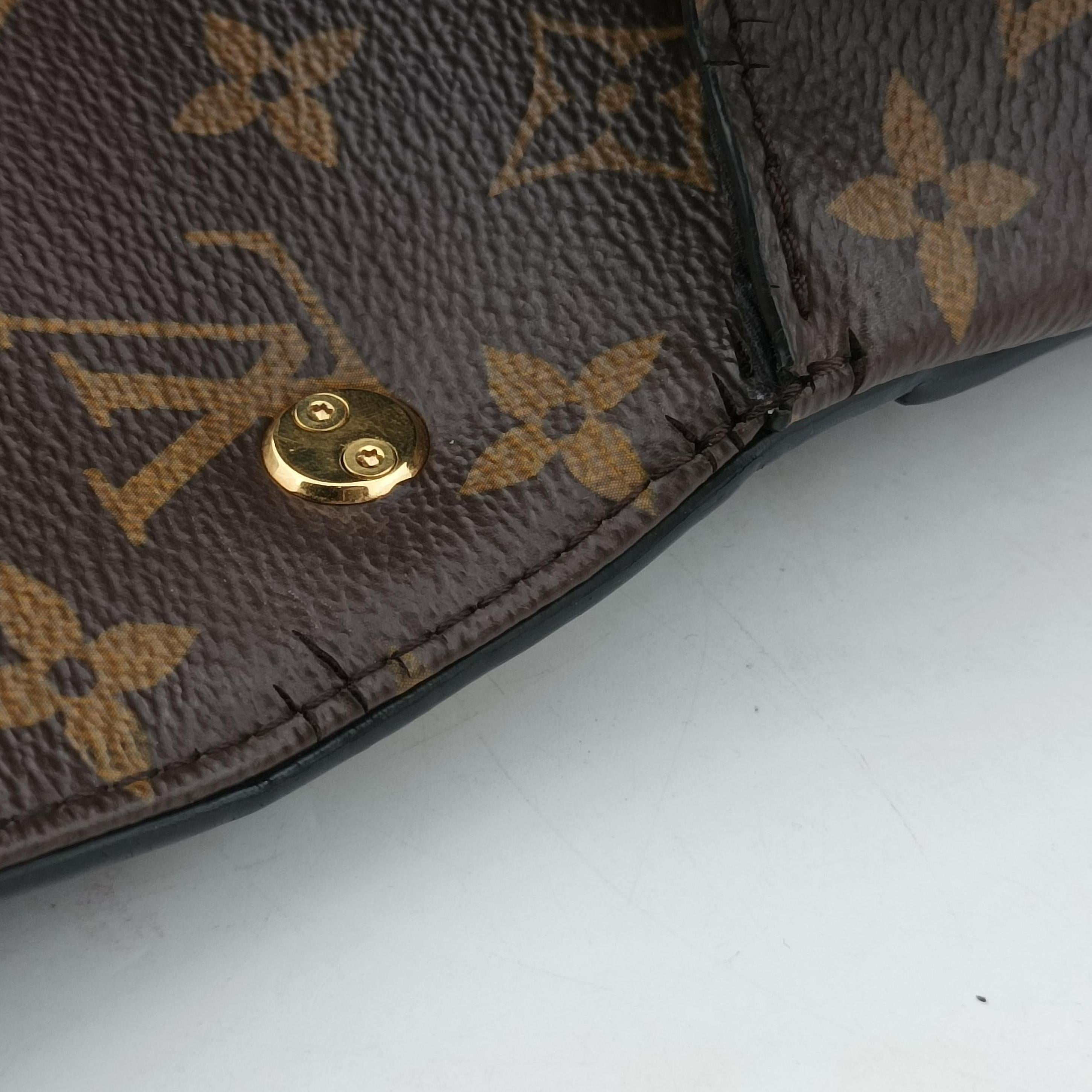 Pre-owned Louis Vuitton Cherrywood BB brown×black Vernis×Leather×Monogram Canvas M51953 shoulderbag | stylenewstar