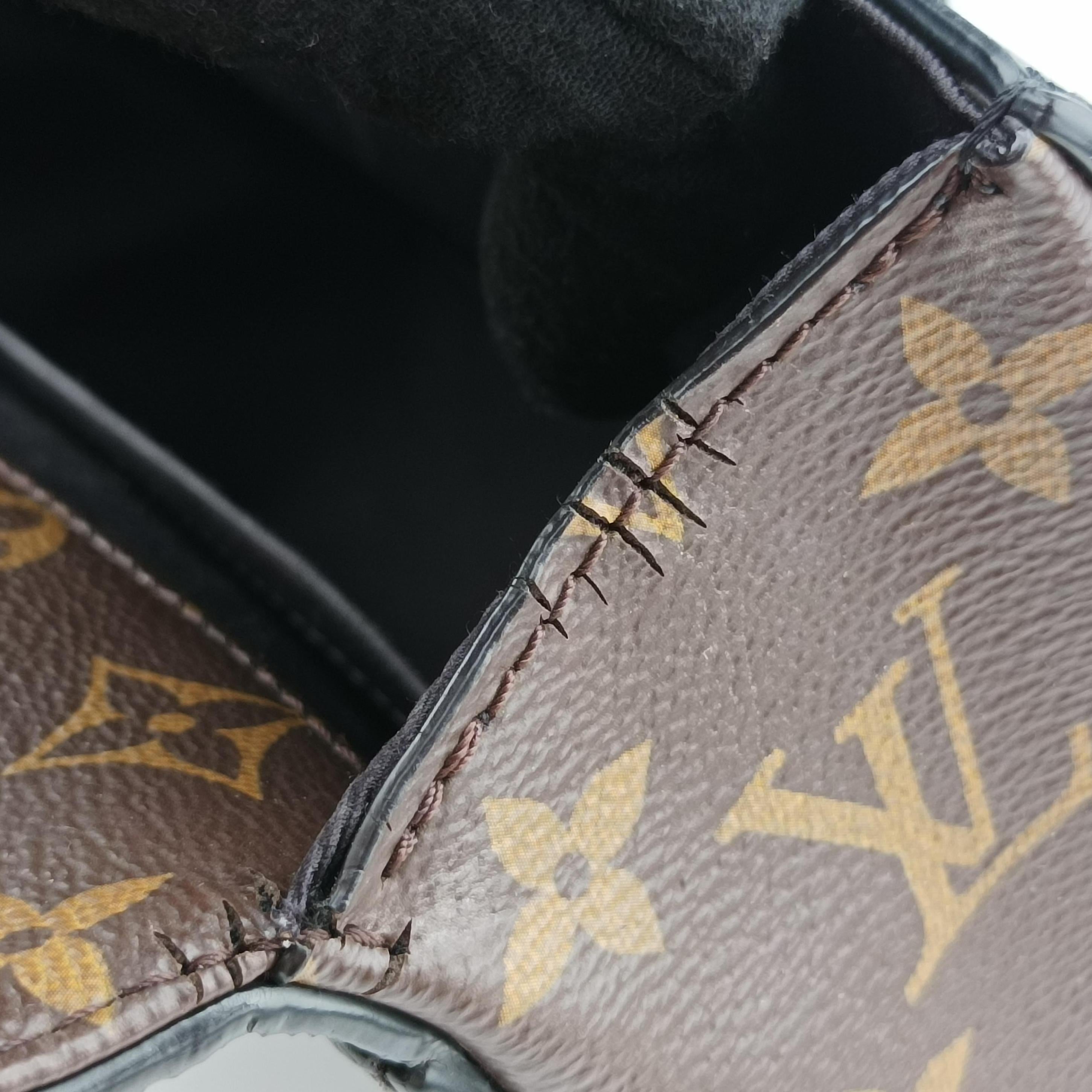 Pre-owned Louis Vuitton Cherrywood BB brown×black Vernis×Leather×Monogram Canvas M51953 shoulderbag | stylenewstar