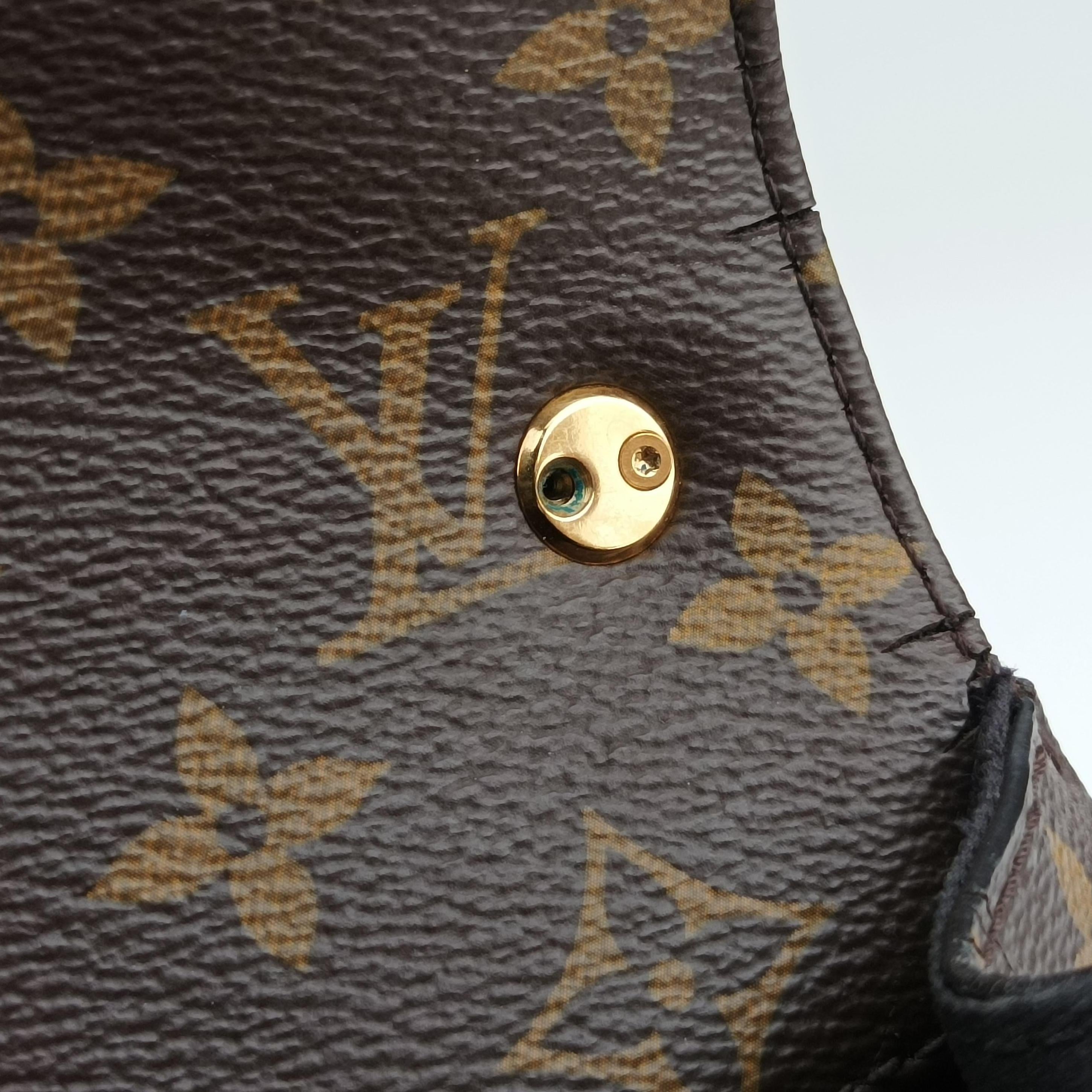 Pre-owned Louis Vuitton Cherrywood BB brown×black Vernis×Leather×Monogram Canvas M51953 shoulderbag | stylenewstar