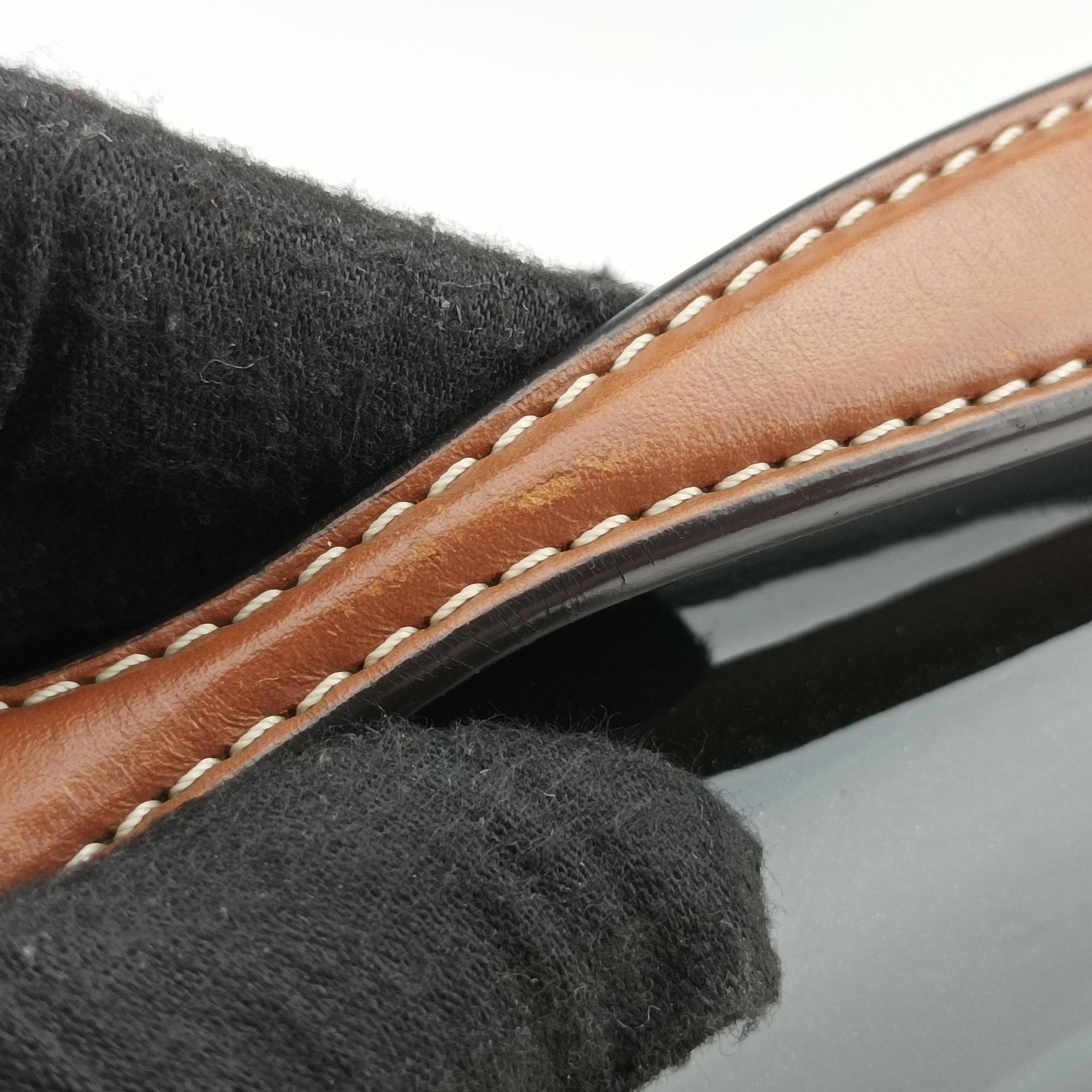 Pre-owned Louis Vuitton Cherrywood BB brown×black Vernis×Leather×Monogram Canvas M51953 shoulderbag | stylenewstar