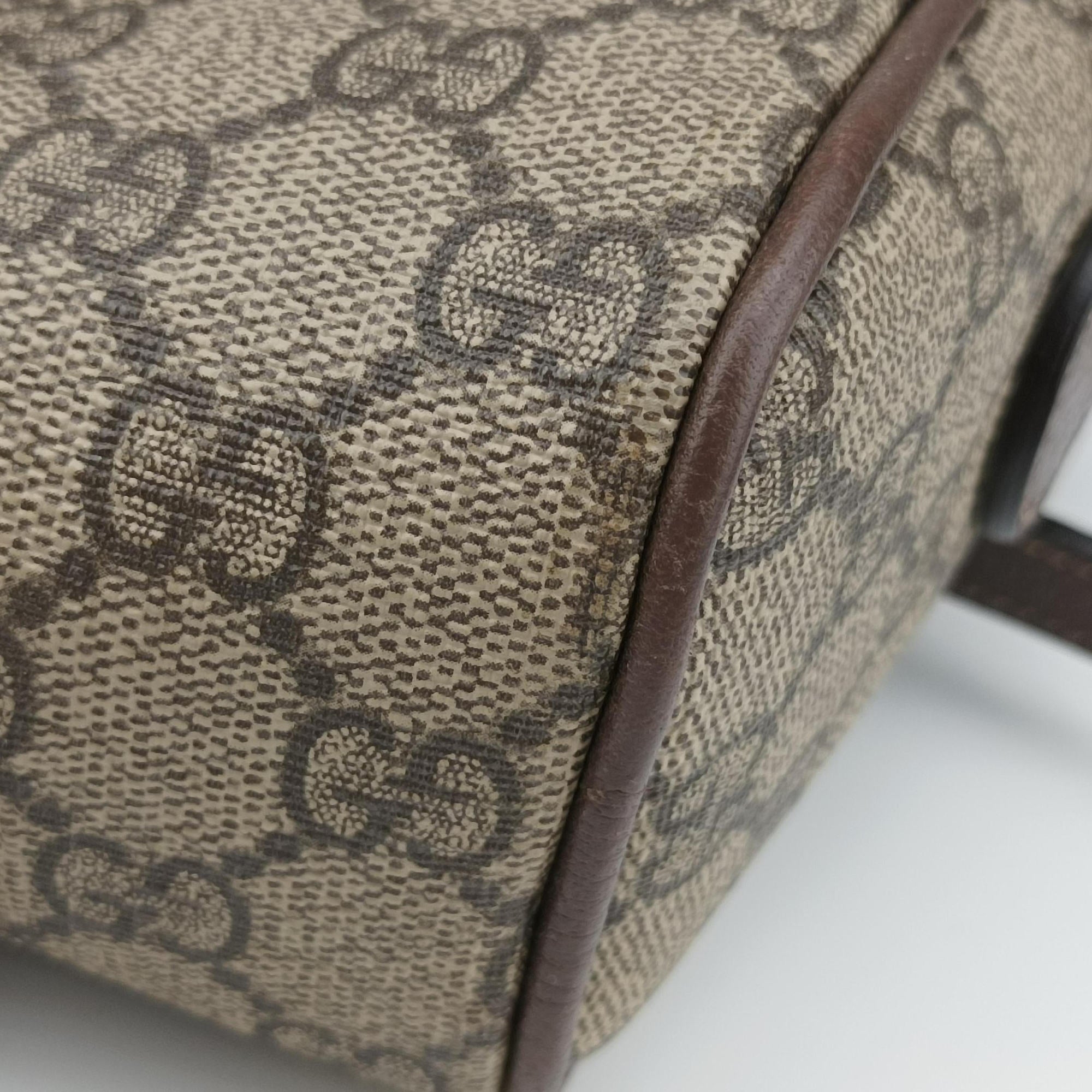 Pre-owned Gucci Ophidia Brown PVC coated canvas×Leather 517080 shoulderbag | stylenewstar